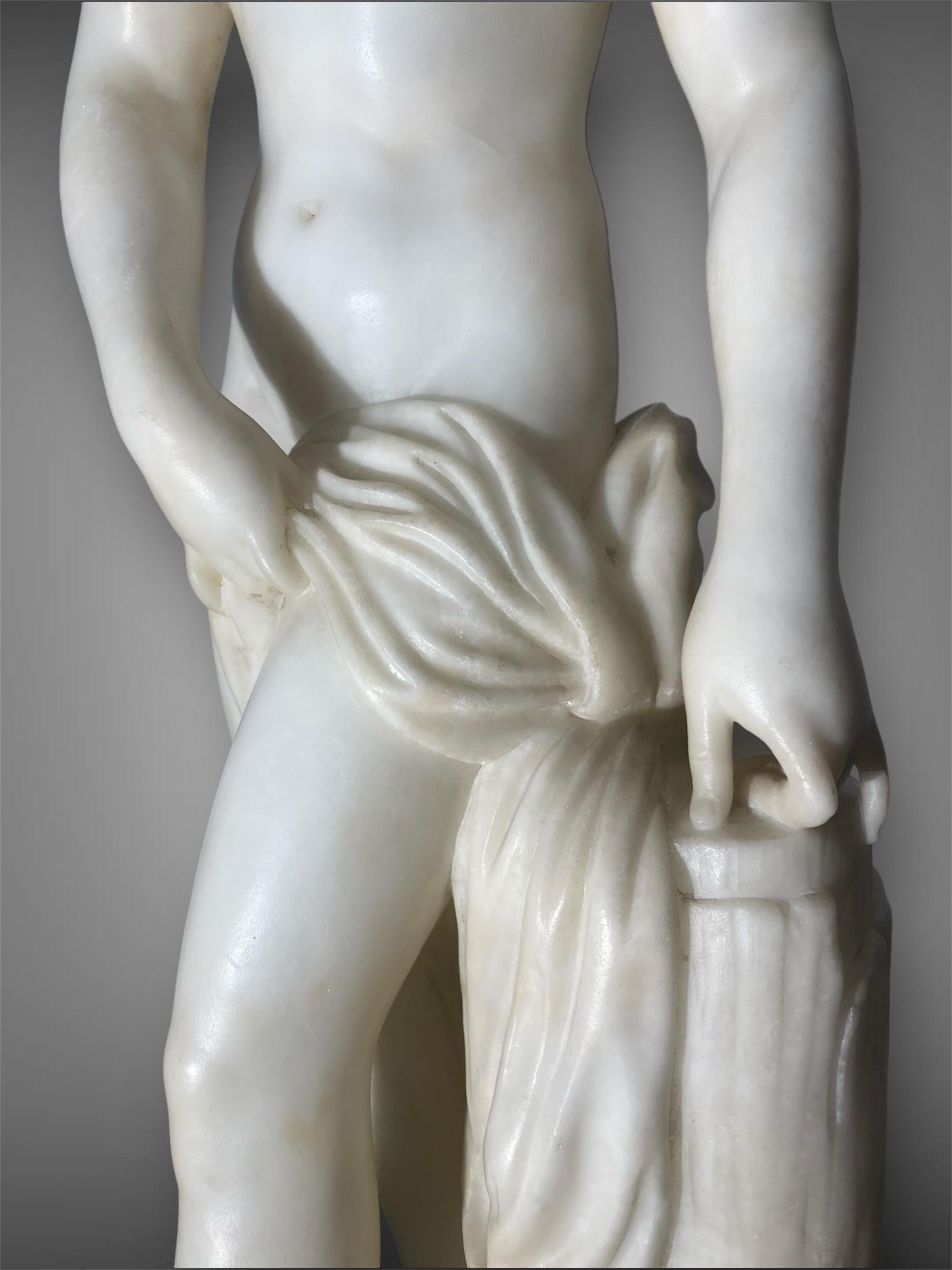 Carrara Marble Scultura in marmo bianco di Carrara del XIX secolo 