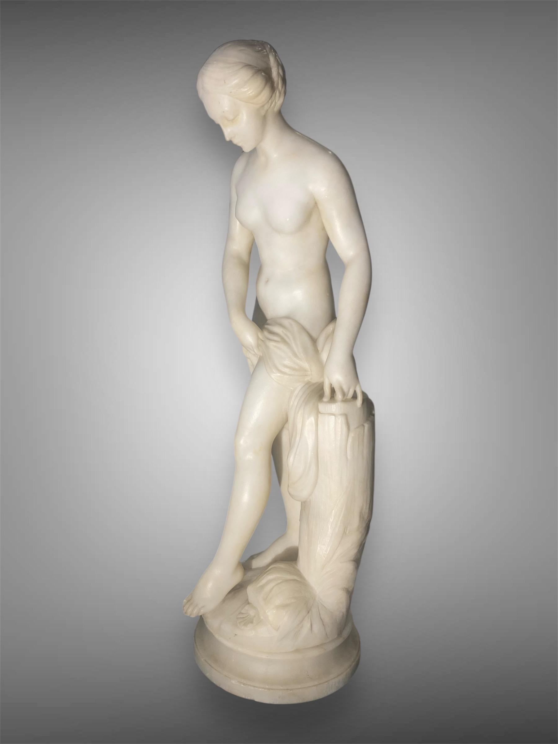 Scultura in marmo bianco di Carrara del XIX secolo 