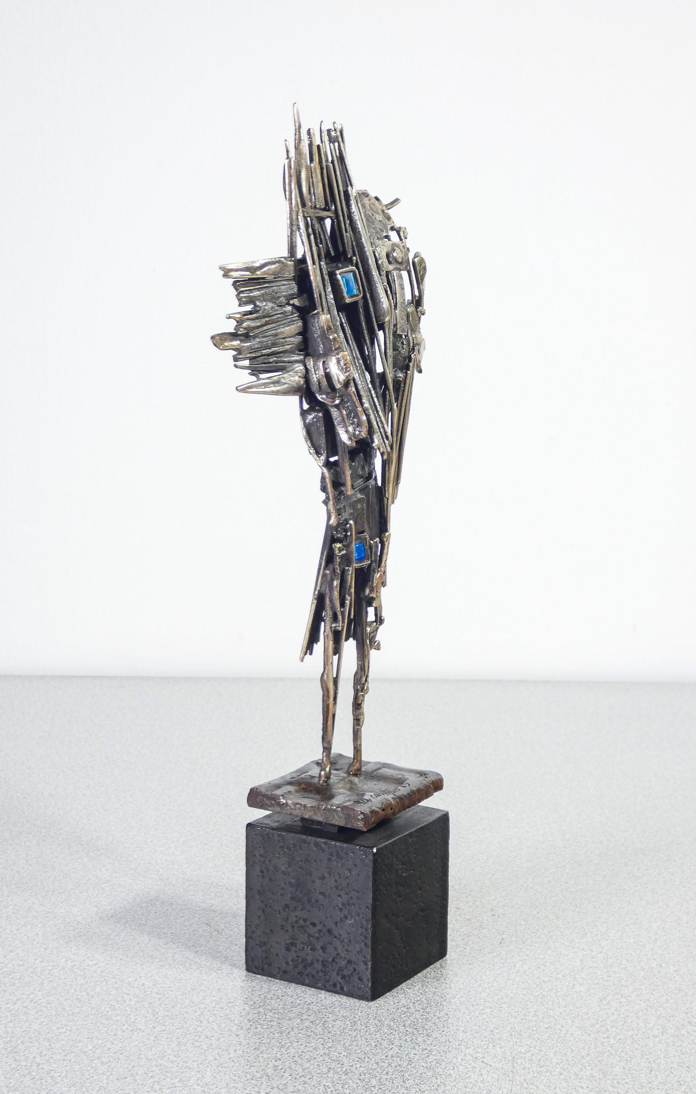 Mid-20th Century Metal and enamel sculpture, signed DEL CAMPO. Turin, 1965 For Sale