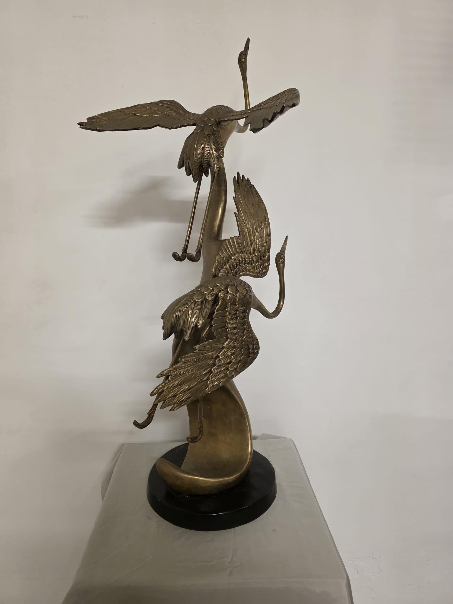 Scultura in ottone, raffigurante Aironi Cenerini in volo, anni 40' en vente 2