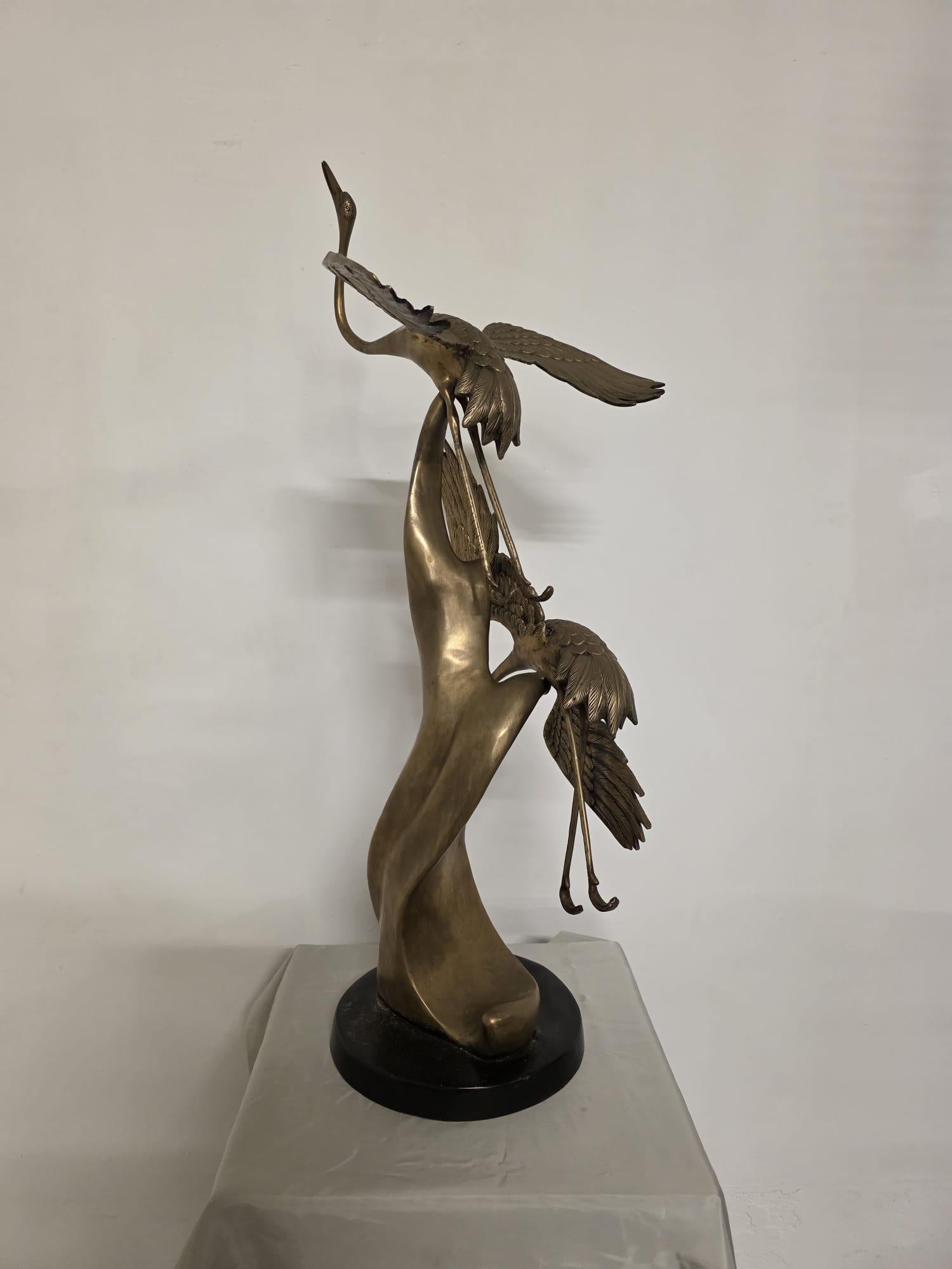 Scultura in ottone, raffigurante Aironi Cenerini in volo, anni 40' en vente 3