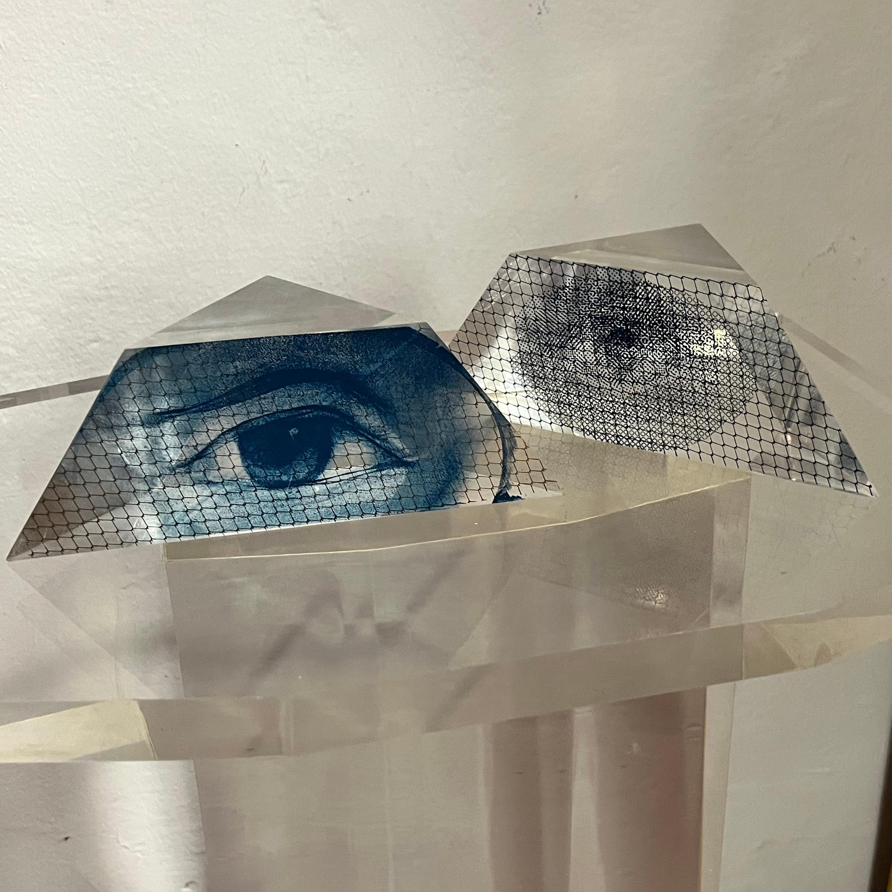 Modern Plexiglass Sculpture - Two Screen Printed Multiples Signed and Numbered - 100 pcs. For Sale