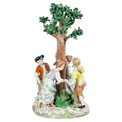 Escultura de porcelana DRESDEN, modelada y pintada a mano. Principios del siglo XX.