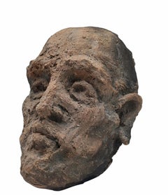 Scultura in Terracotta di una Testa Espressionista, Italia 1960s