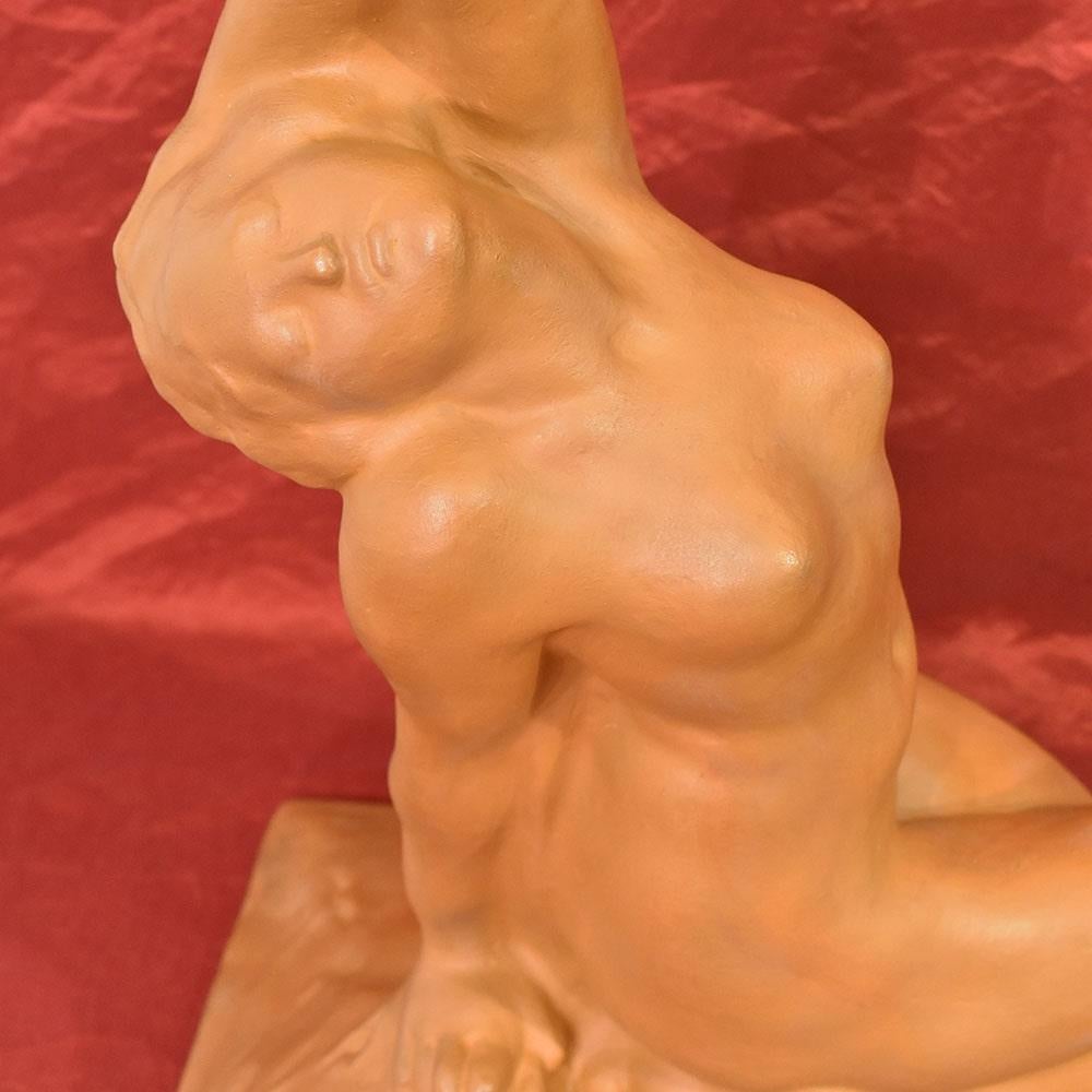 Scultura  En Terracota, Nudo de Giovane Donna, Art Déco, Escultor italiano, XX. en Bueno estado para la venta en Breganze, VI
