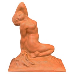 Scultura  En Terracota, Nudo de Giovane Donna, Art Déco, Escultor italiano, XX.