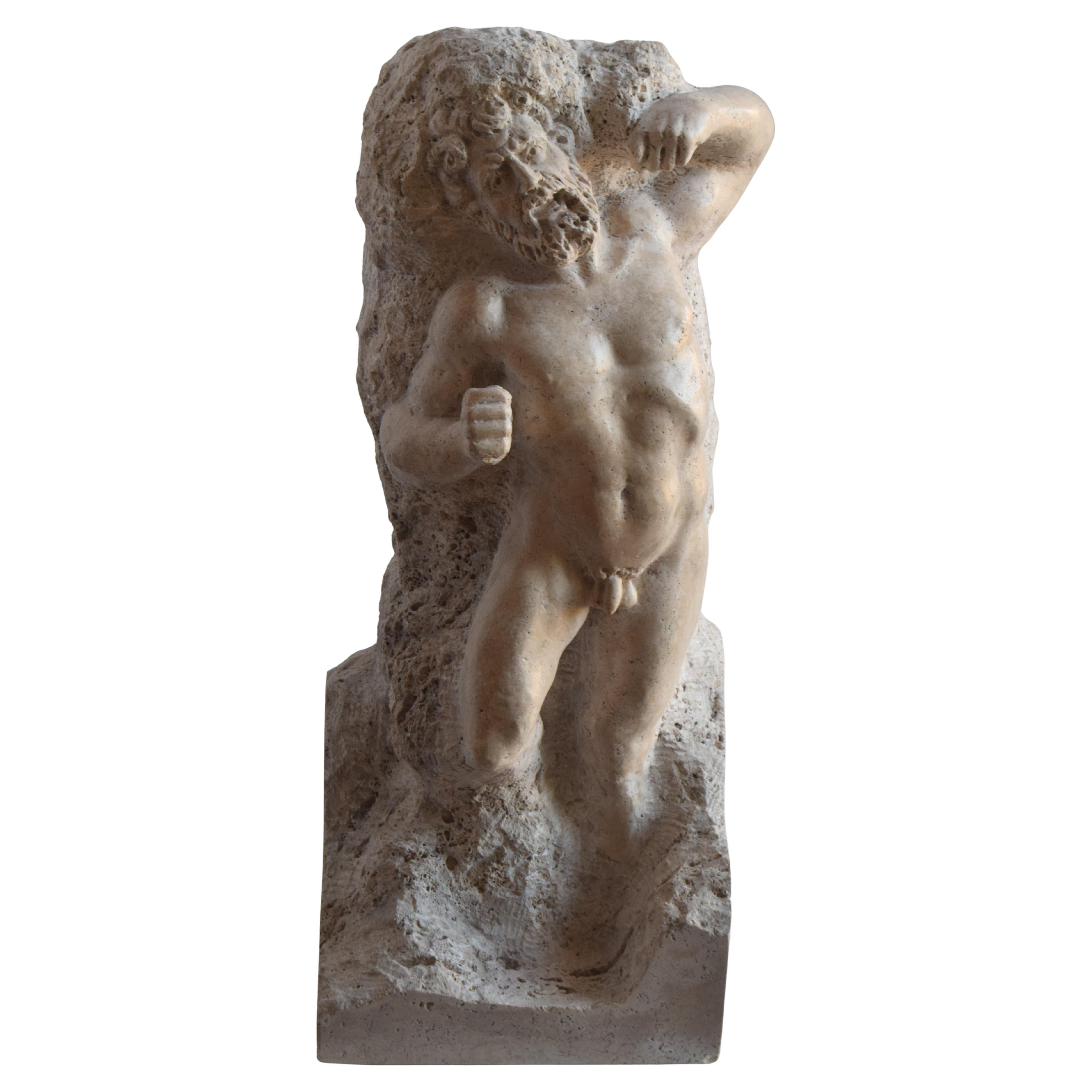 scultura in travertino -Prigione Michelangiolesco -made in Italy