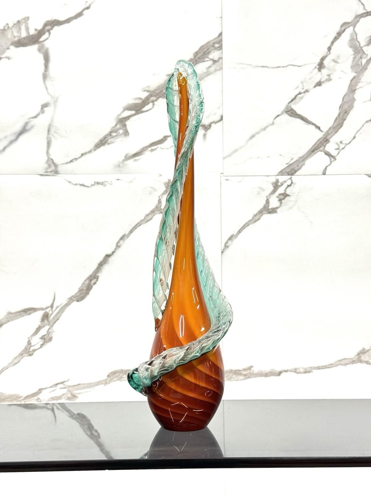 Scultura in Vetro a Spirale Arte Decorativa degli anni '70 Excellent état - En vente à Taranto, IT
