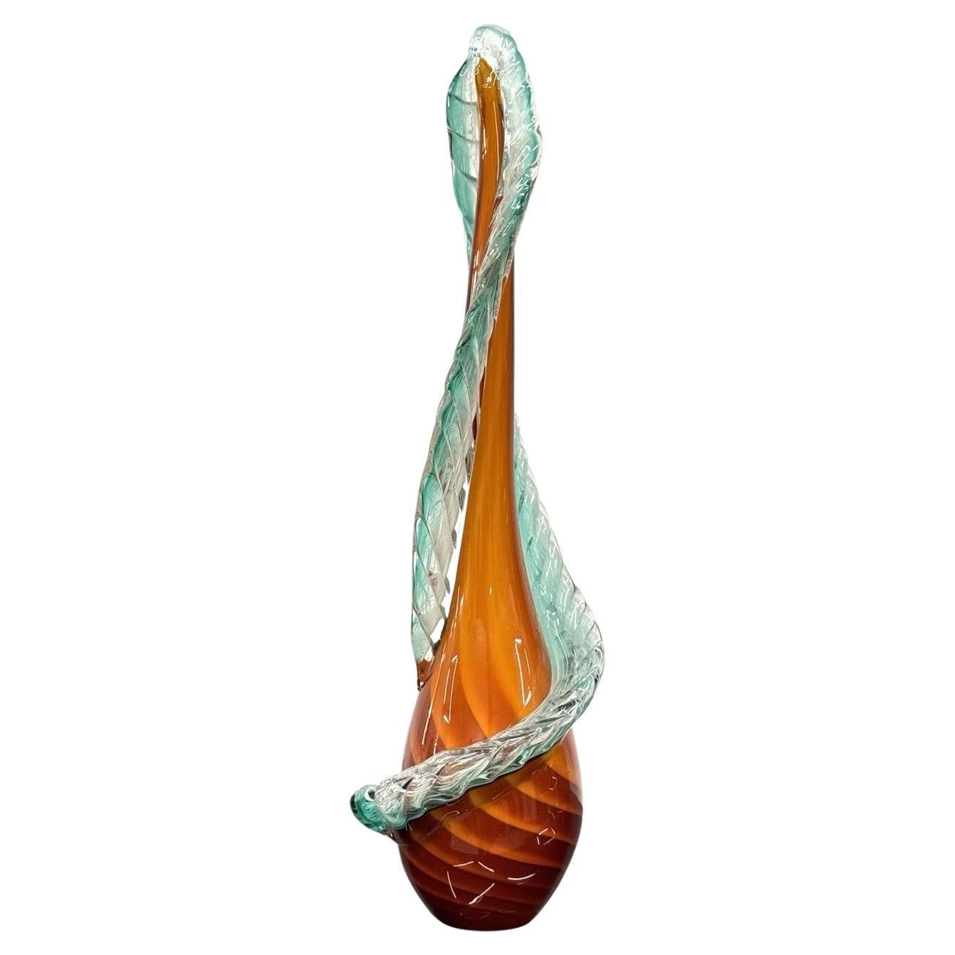 Scultura in Vetro a Spirale Arte Decorativa degli anni '70 en vente