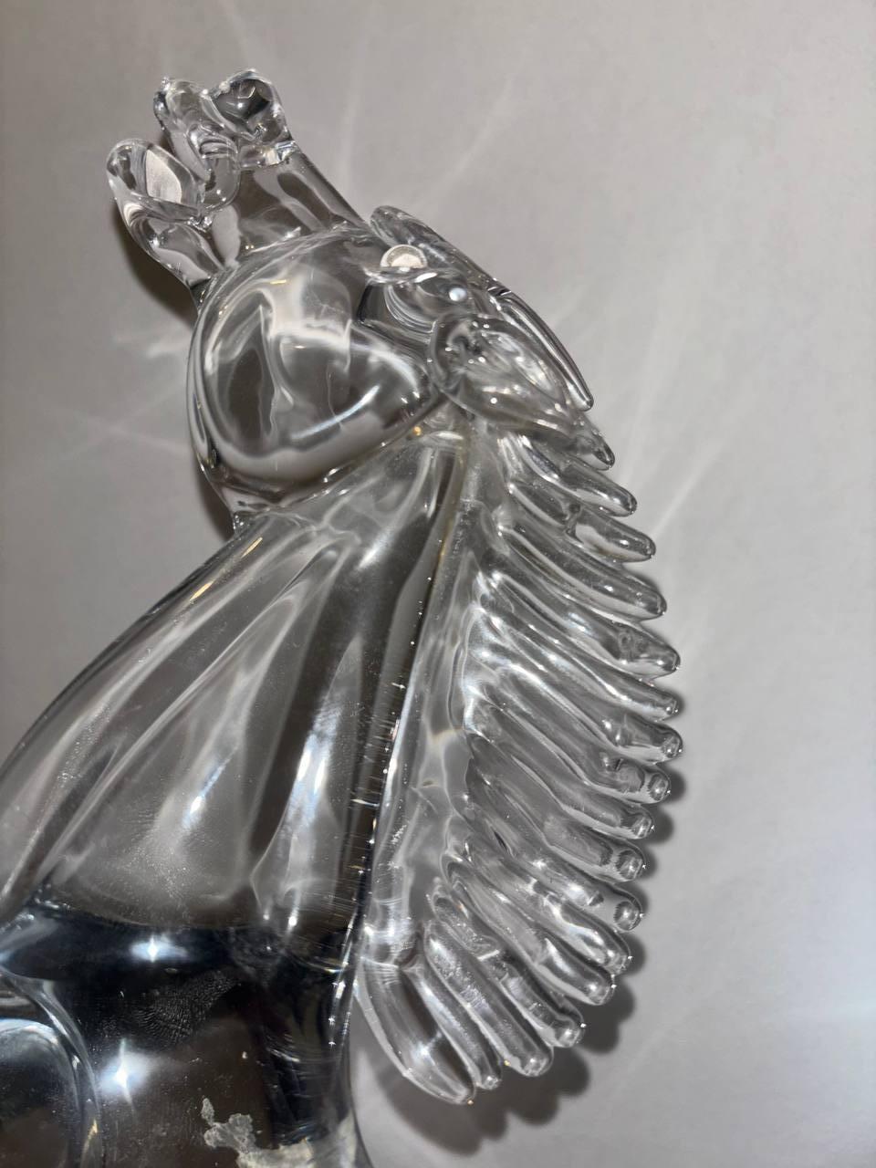Durchsichtiges Pferd Skulptur aus Muranoglas von Zanella Arnaldo 1980 im Angebot 1