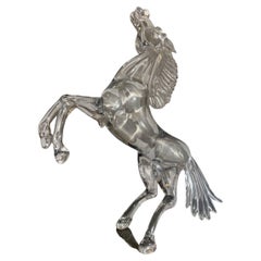 Murano glass transparent horse sculpture by Zanella Arnaldo 1980