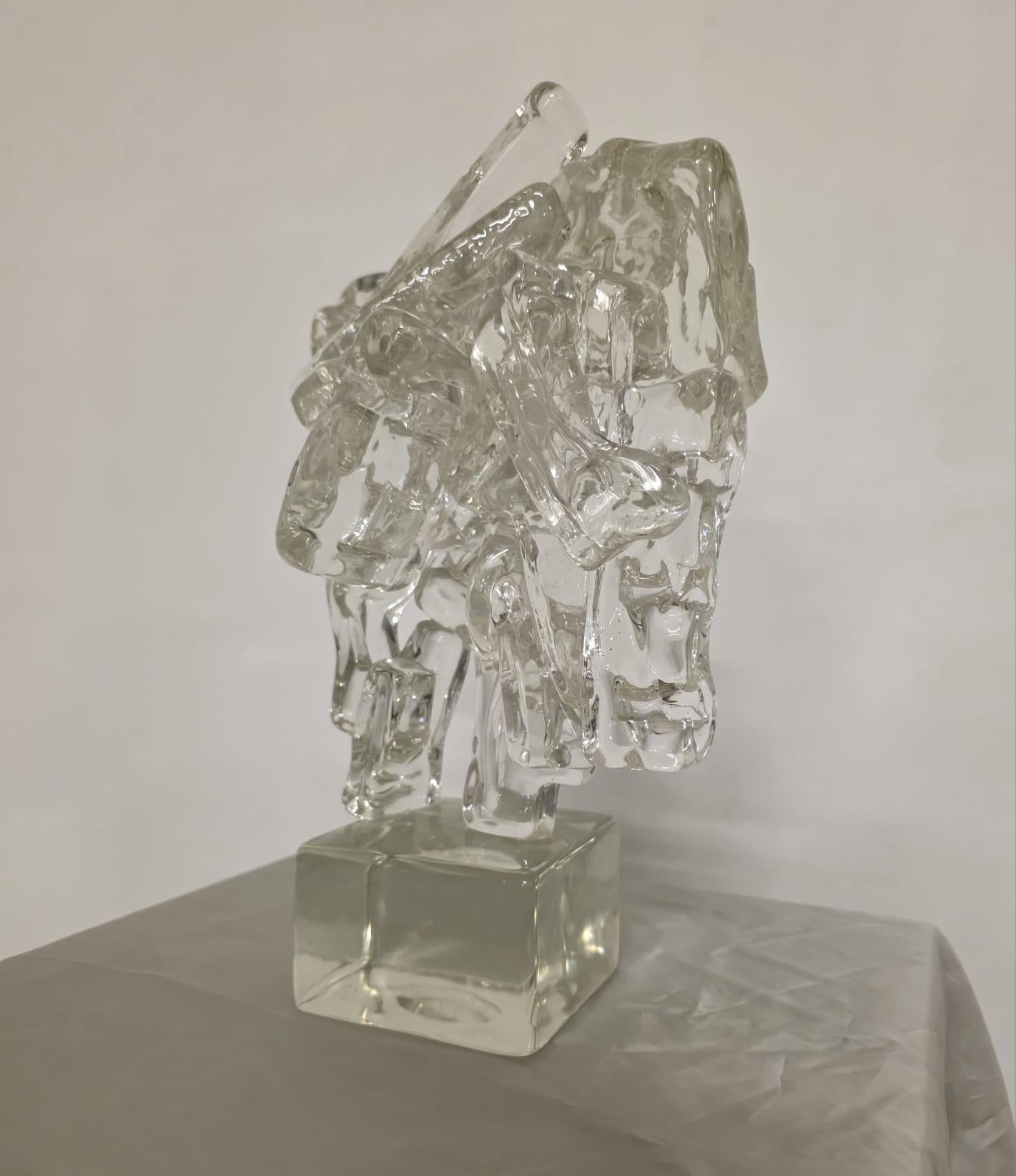 Sculpture en verre de Murano par Ermanno Nason, 1969 Bon état - En vente à Torino, IT