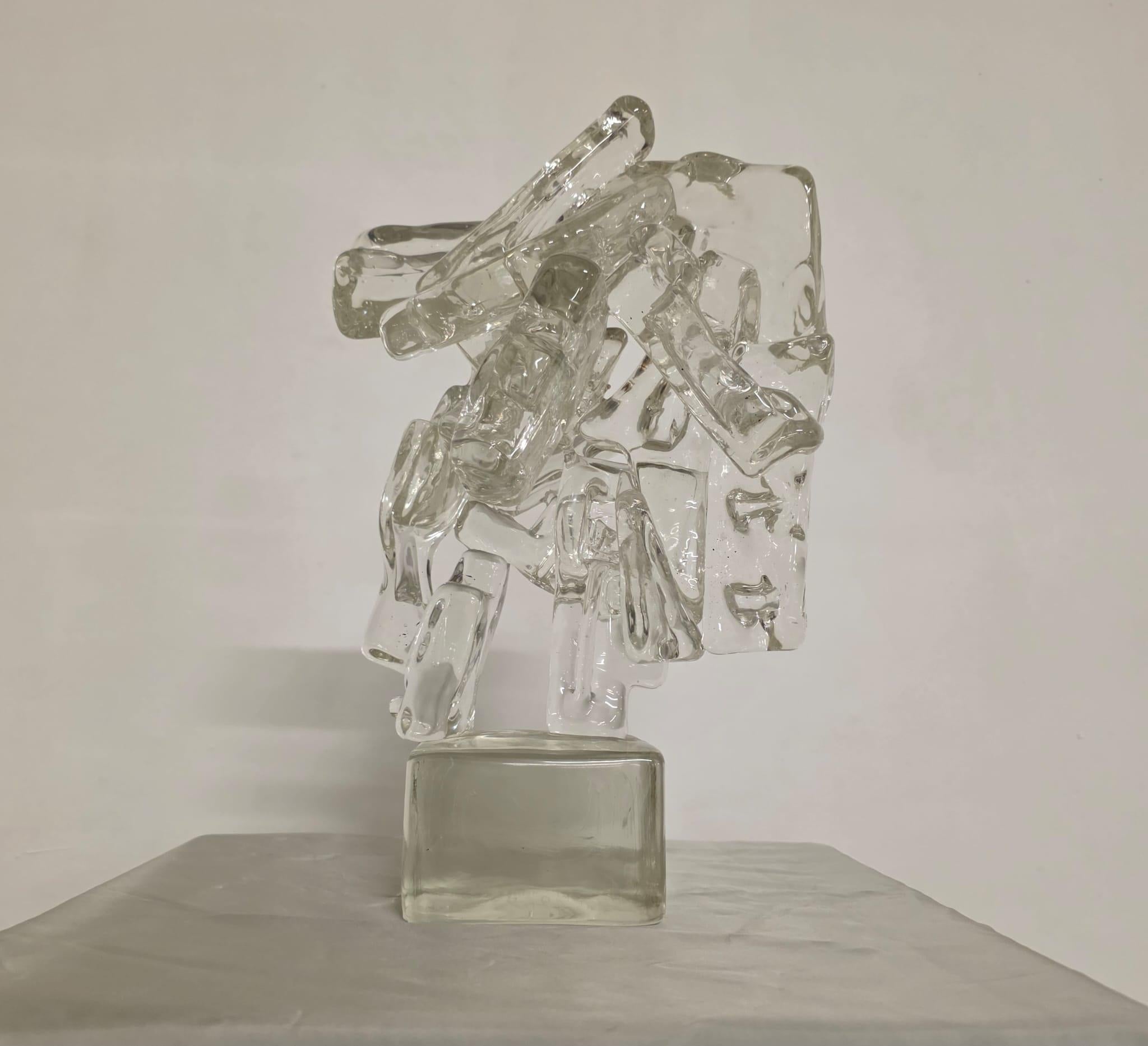 Mid-20th Century Sculpture en verre de Murano par Ermanno Nason, 1969 en vente