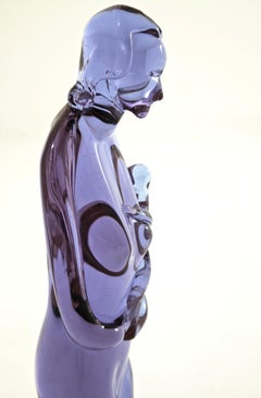 Murano Glass Sculpture: "Woman and Motherhood," Italy, 1970, Mid-Century Modern