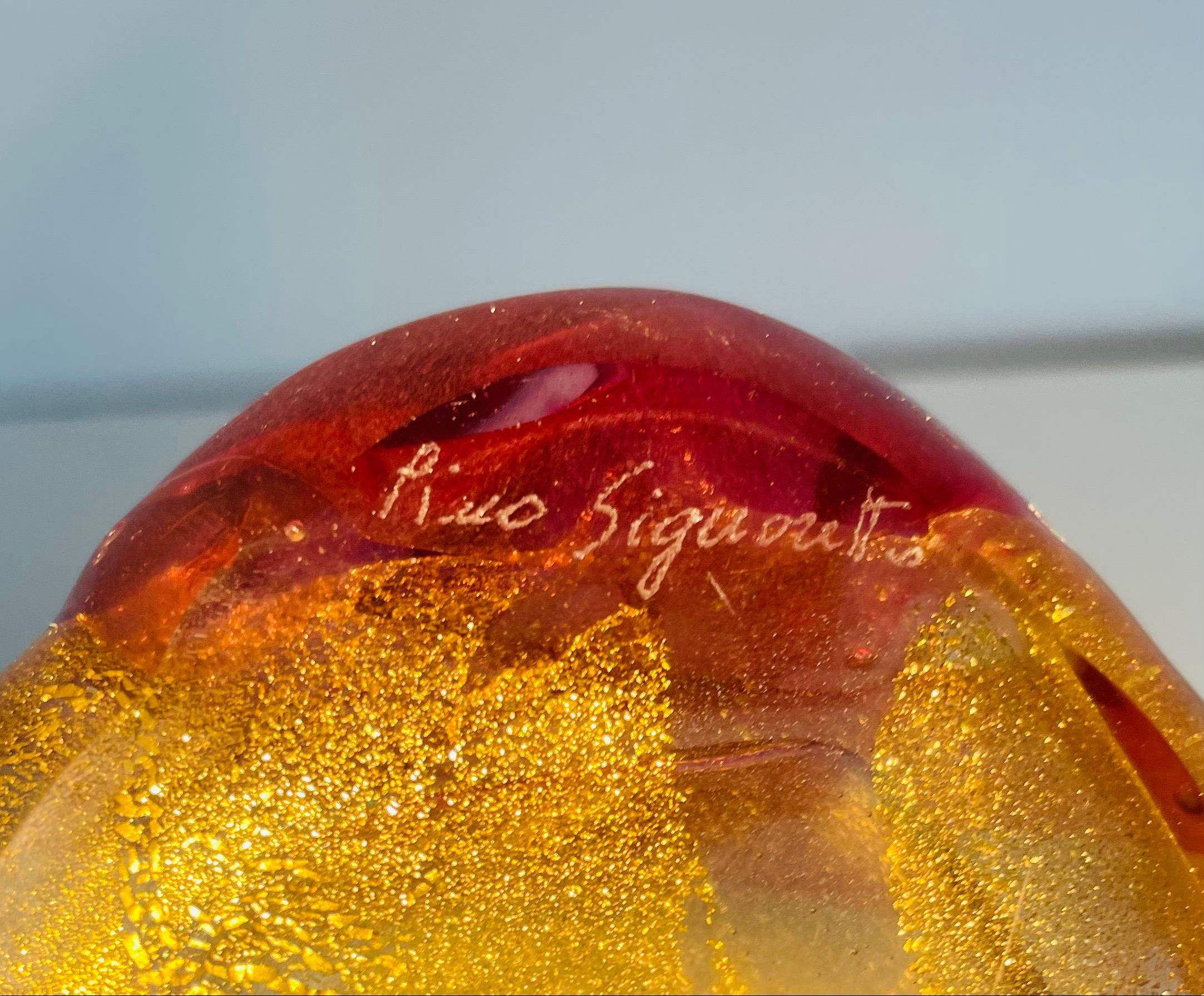 Sculpture en verre Scarpa de Pino Signoretto pour Redusart en vente 7
