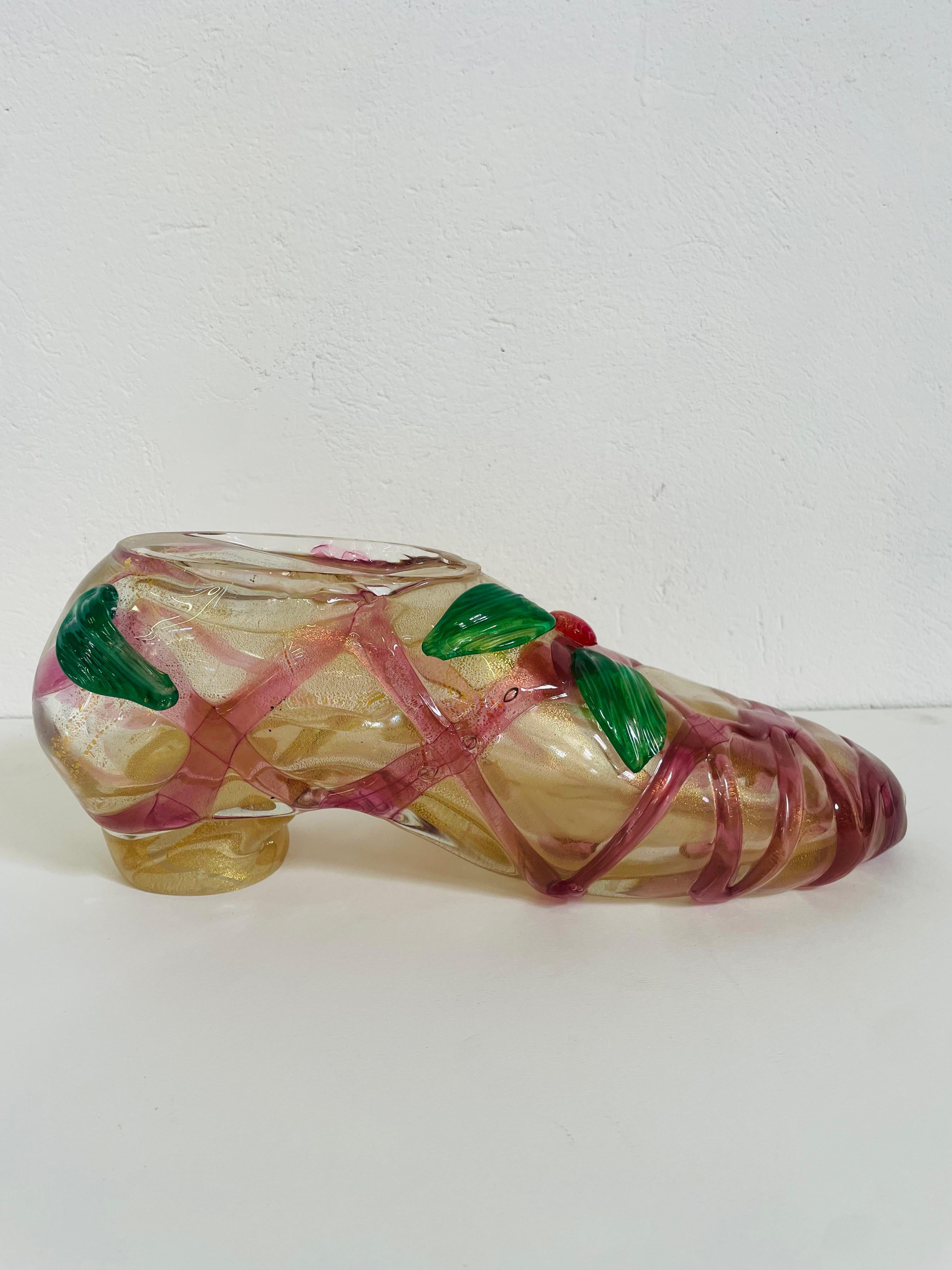 Late 20th Century Sculpture en verre Scarpa de Pino Signoretto pour Redusart en vente