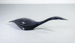 Scultura in vetro soffiato "Cigno Nero", design di Livio SEGUSO. Murano, Anni 80
