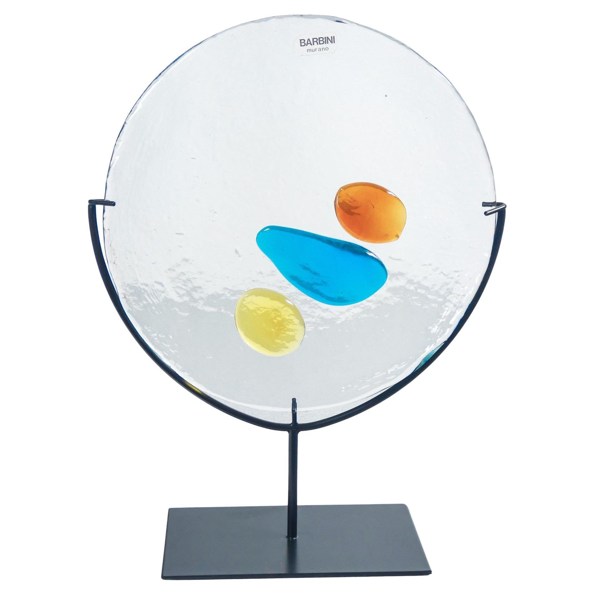 Blown glass sculpture, design Alfredo BARBINI. Murano, 70s For Sale