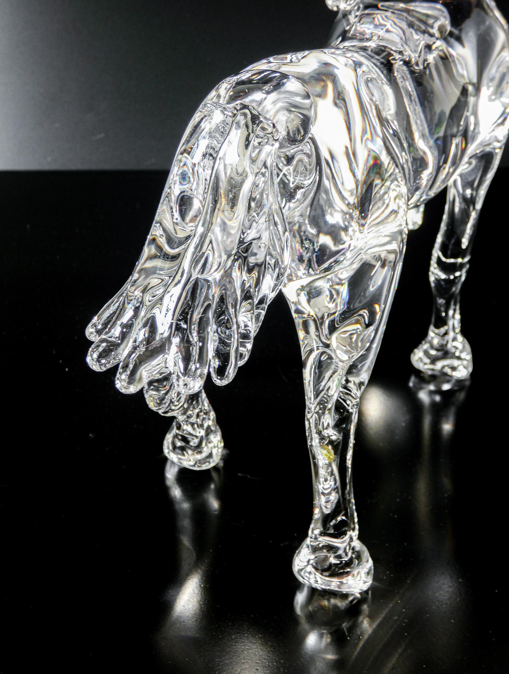 Blown glass sculpture signed Arnaldo ZANELLA. Horse. Murano, 80s For Sale 5