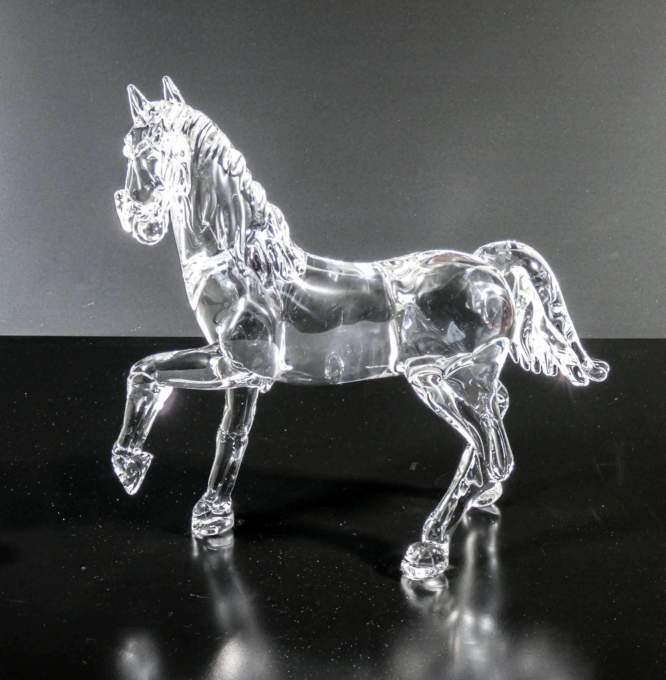 Blown glass sculpture signed Arnaldo ZANELLA. Horse. Murano, 80s For Sale 1