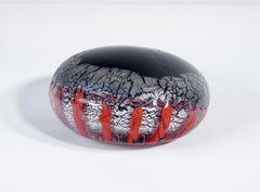 Sculpture made of blown glass, silver leaf, and red inlays, attributed to VENINI