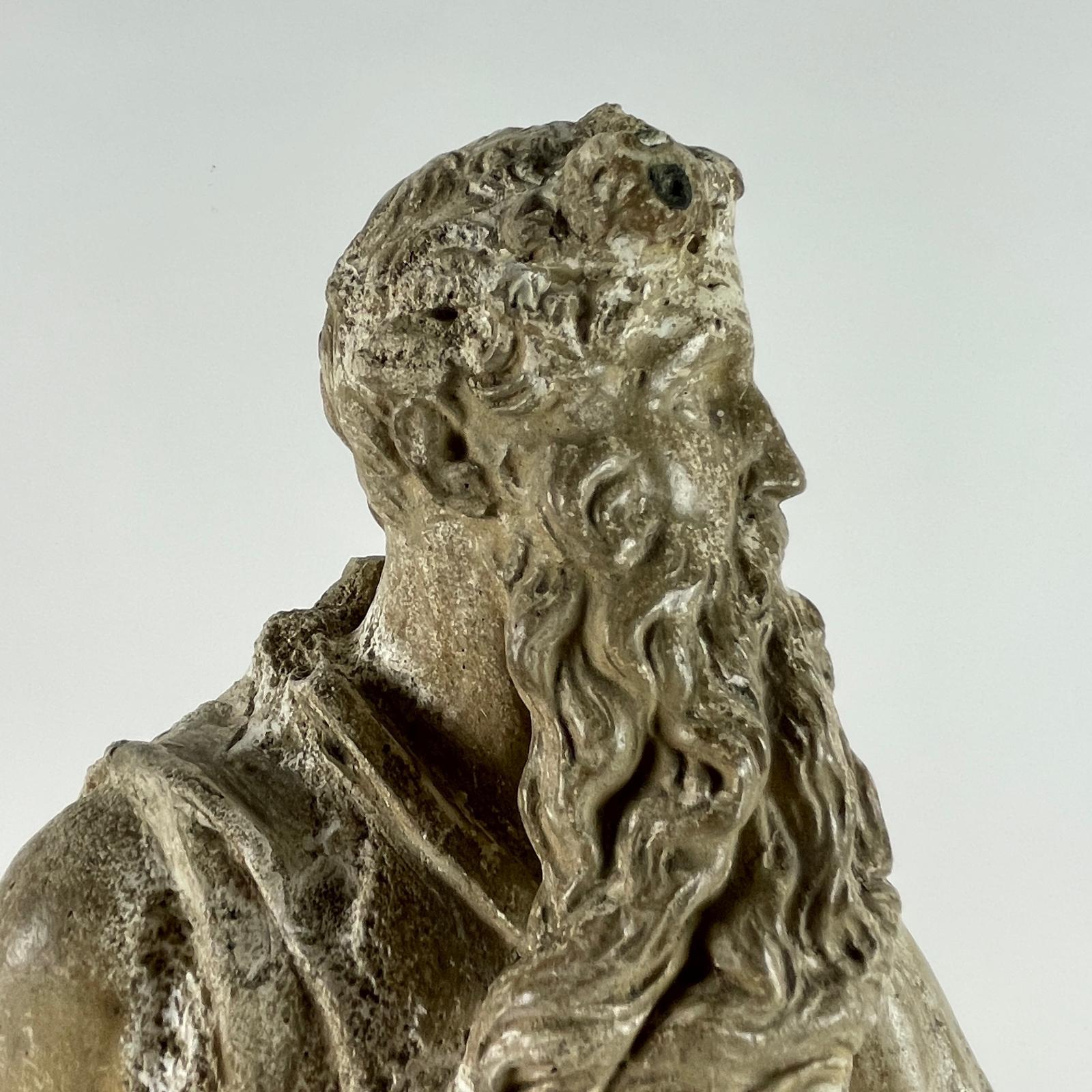 Rinascimento Scultura Italiana In Gesso Raffigurante Mosè Ispirata A Michelangelo Primi 1900 in vendita