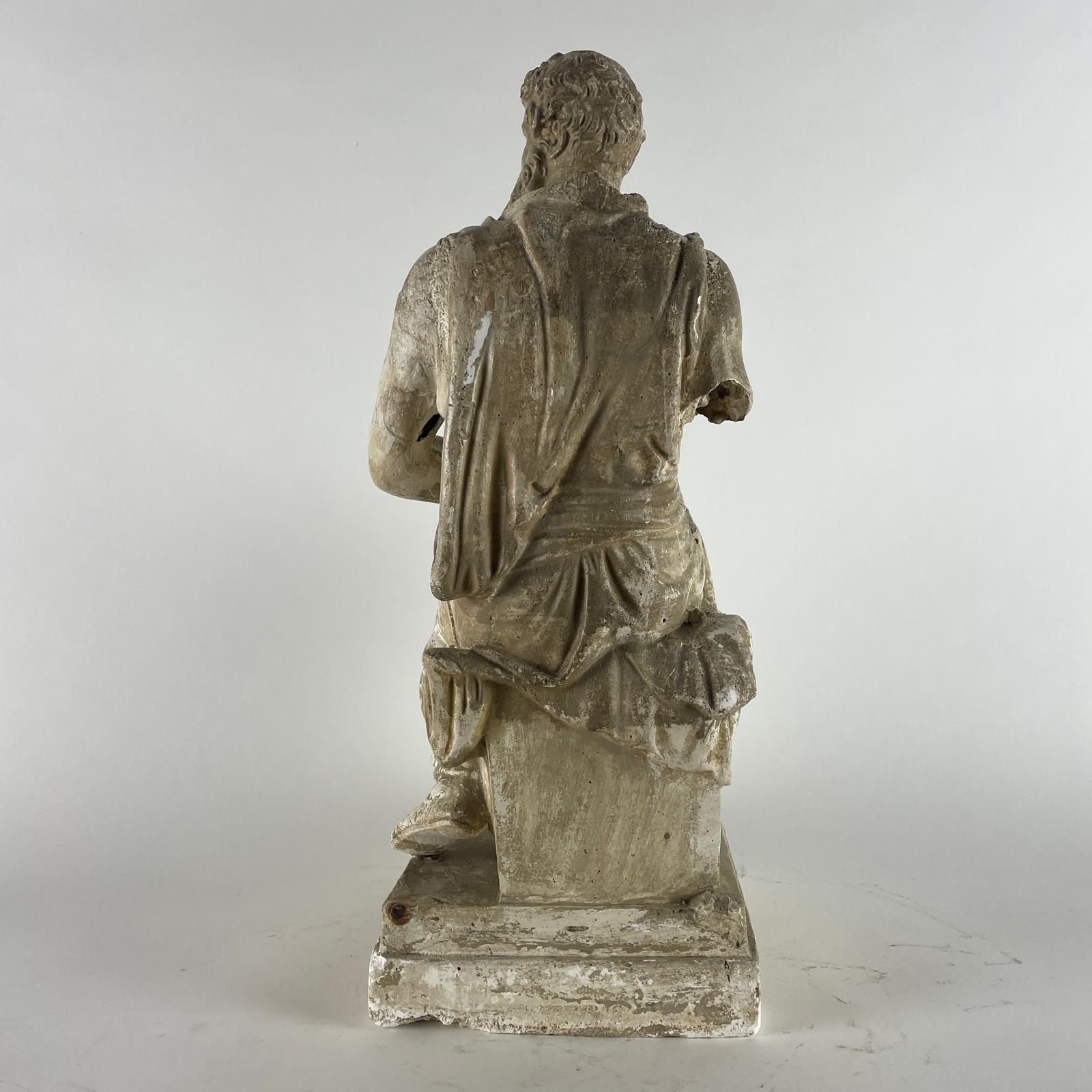 Scultura Italiana In Gesso Raffigurante Mosè Ispirata A Michelangelo Primi 1900 in vendita 1