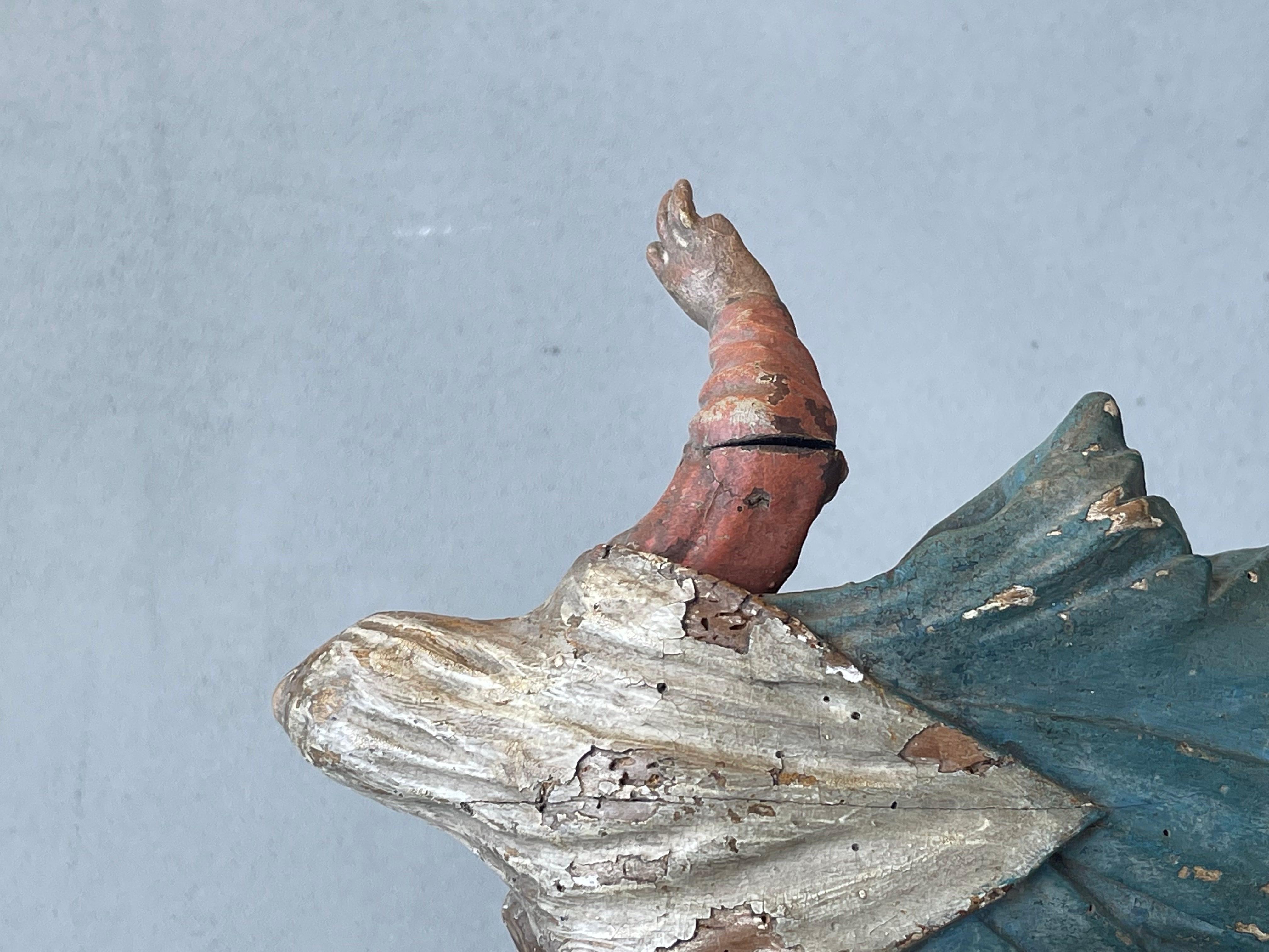 scultura lignea 18 secolo madonna con bambino policroma - sculpture - wood  For Sale 5