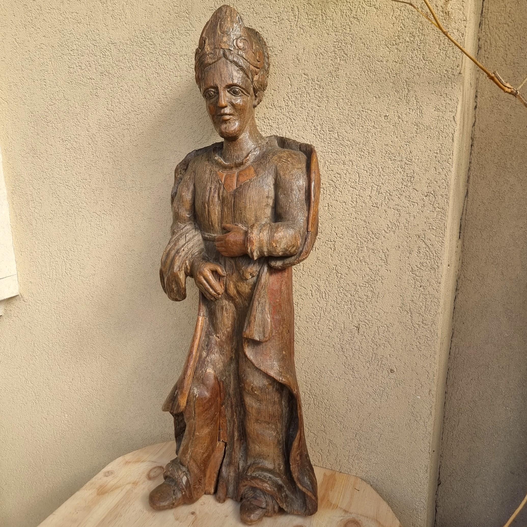 Scultura Lignea Femminile Fiamminga del 500 in vendita 3