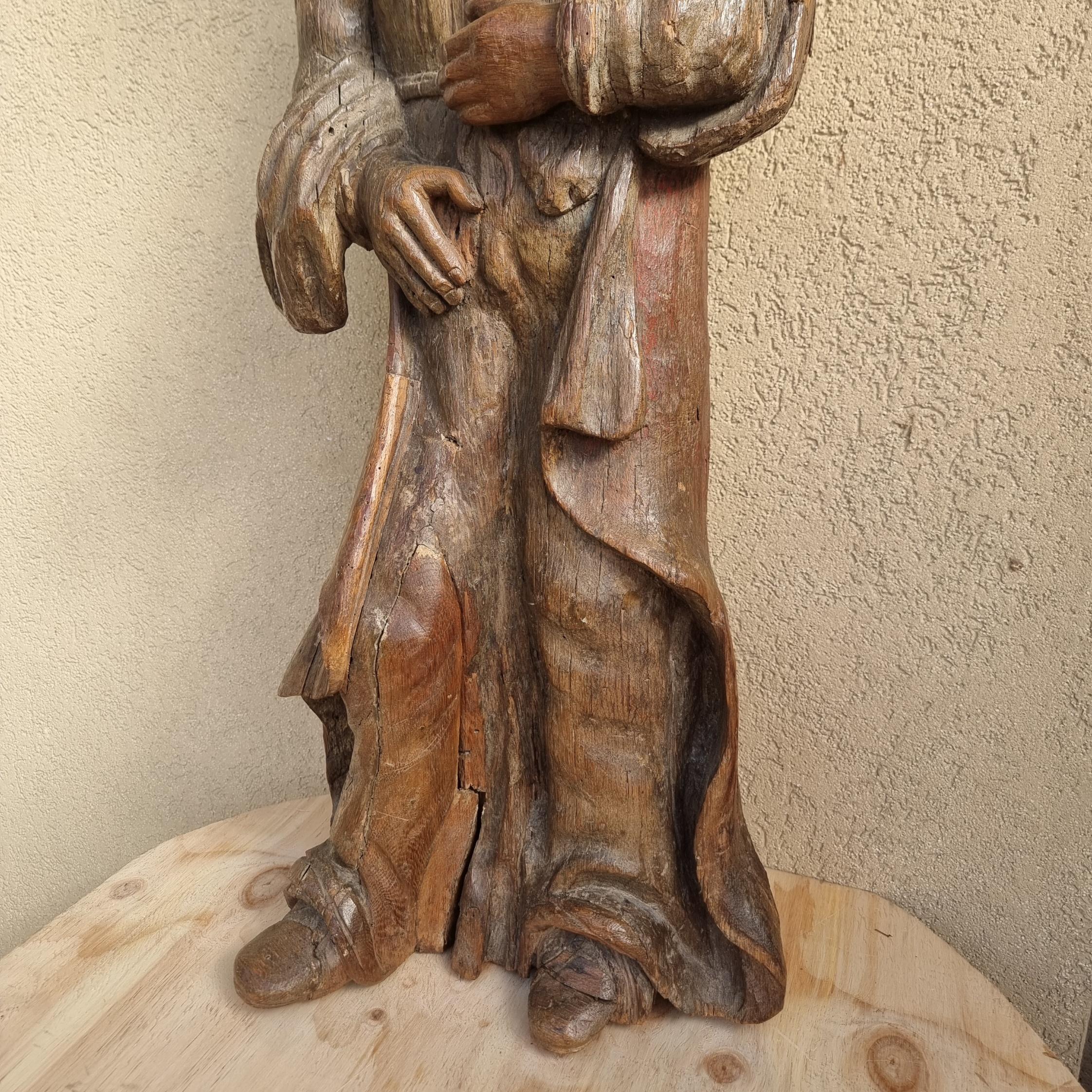 Scultura Lignea Femminile Fiamminga del 500 in vendita 4