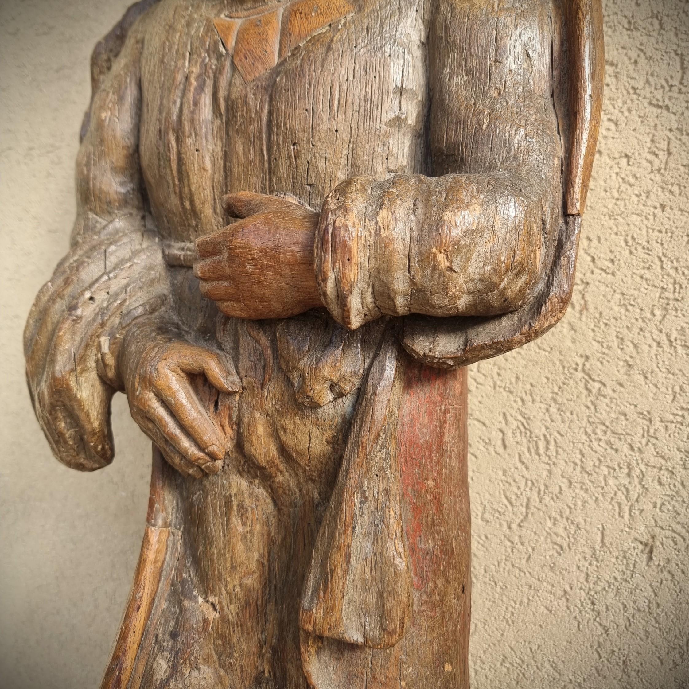 Scultura Lignea Femminile Fiamminga del 500 In condizioni buone in vendita a Villa Verucchio, Emilia-Romagna