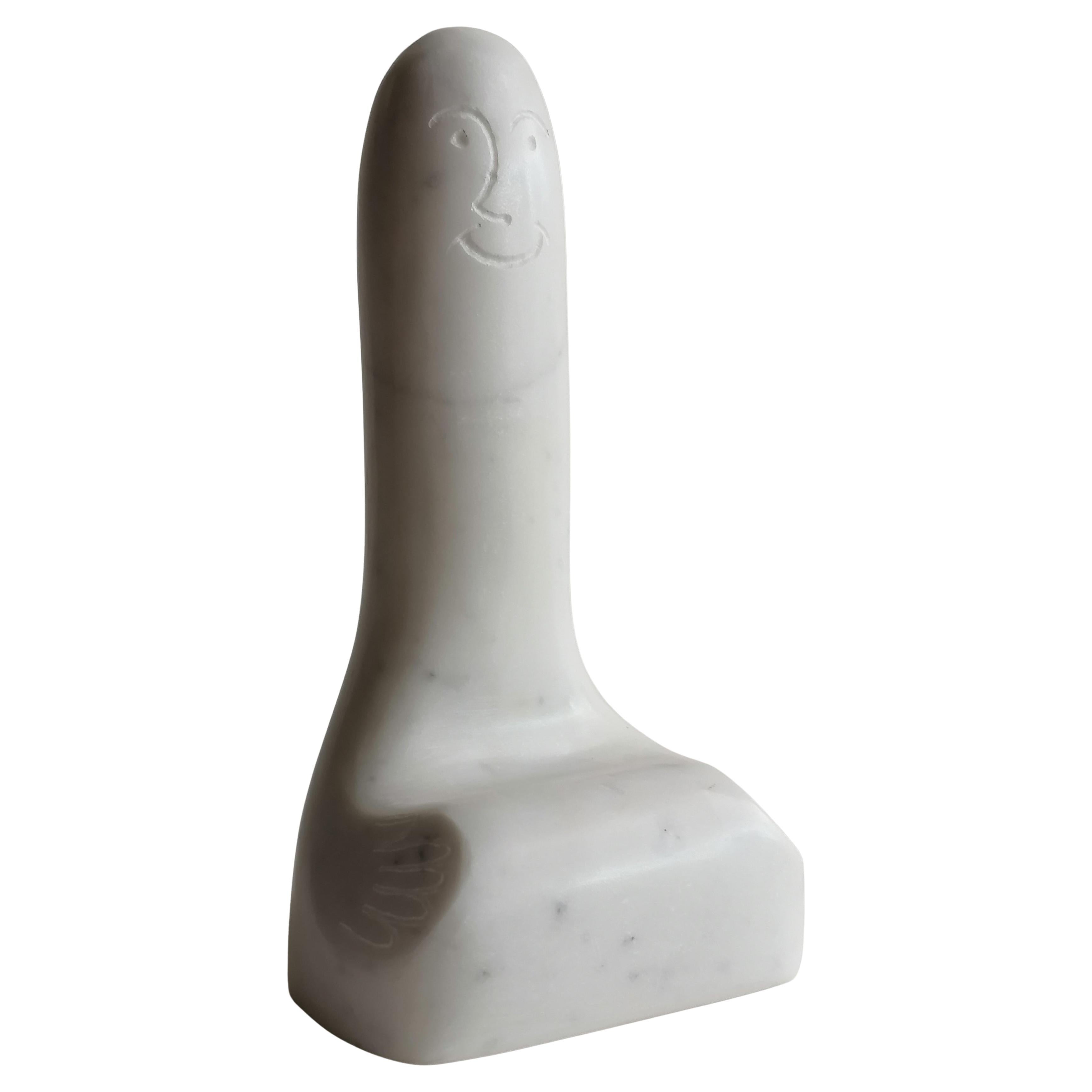 "Peace Missile" sculpture in white carrara marble -made in Italy For Sale