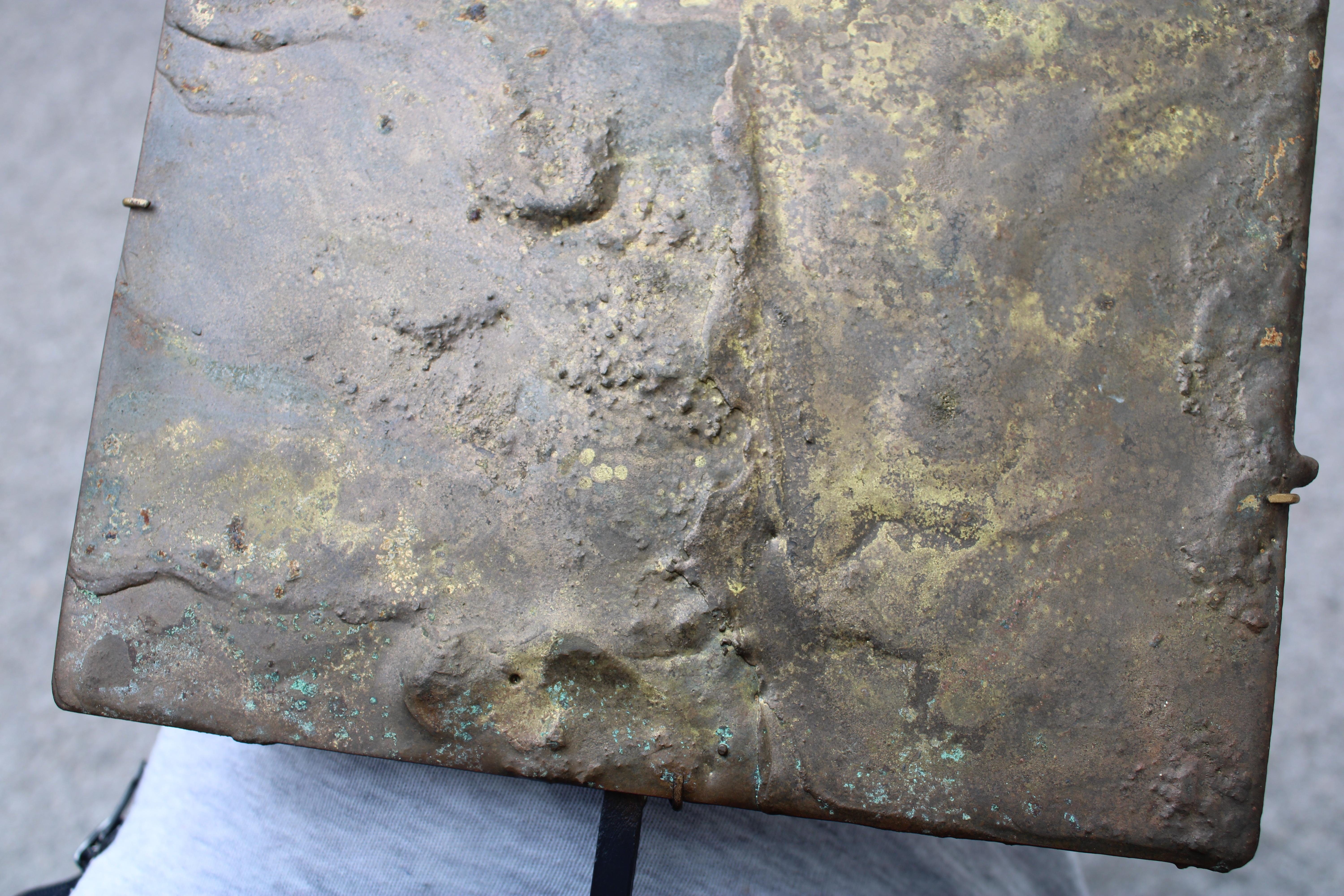 Harry Bertoria 1960 quadratische Skulptur aus vergoldeter Bronze und schwarzem Sockel im Zustand „Gut“ im Angebot in Palermo, Sicily