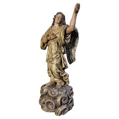 Scultura raffigurante angelo ligneo policromo - Lombardia (Italia) XVII secolo