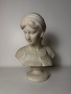 Scultura raffigurante busto di giovane donna - XIX secolo