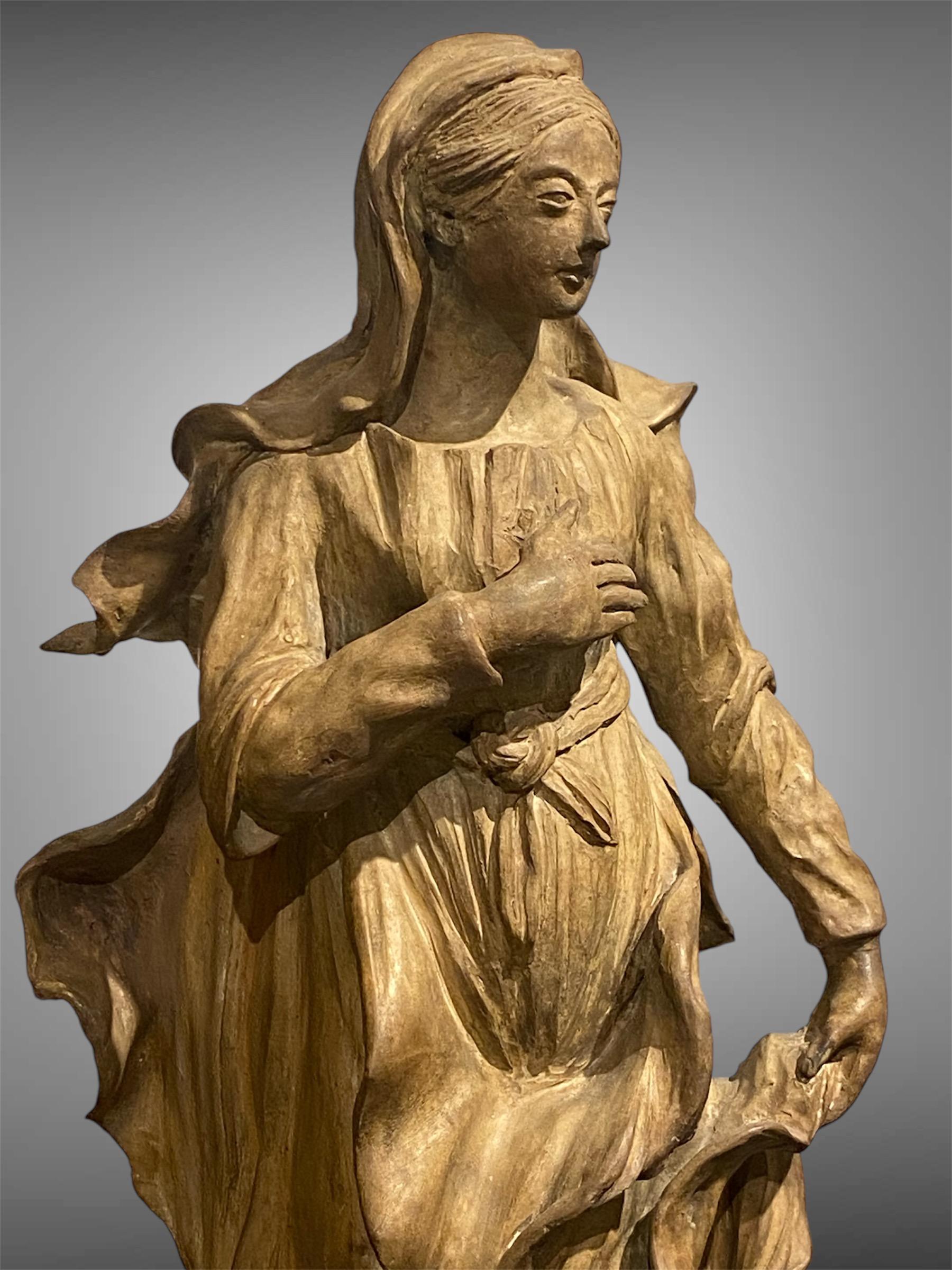 Scultura raffigurante Madonna in terracotta - fine XVIII secolo Italiano en venta