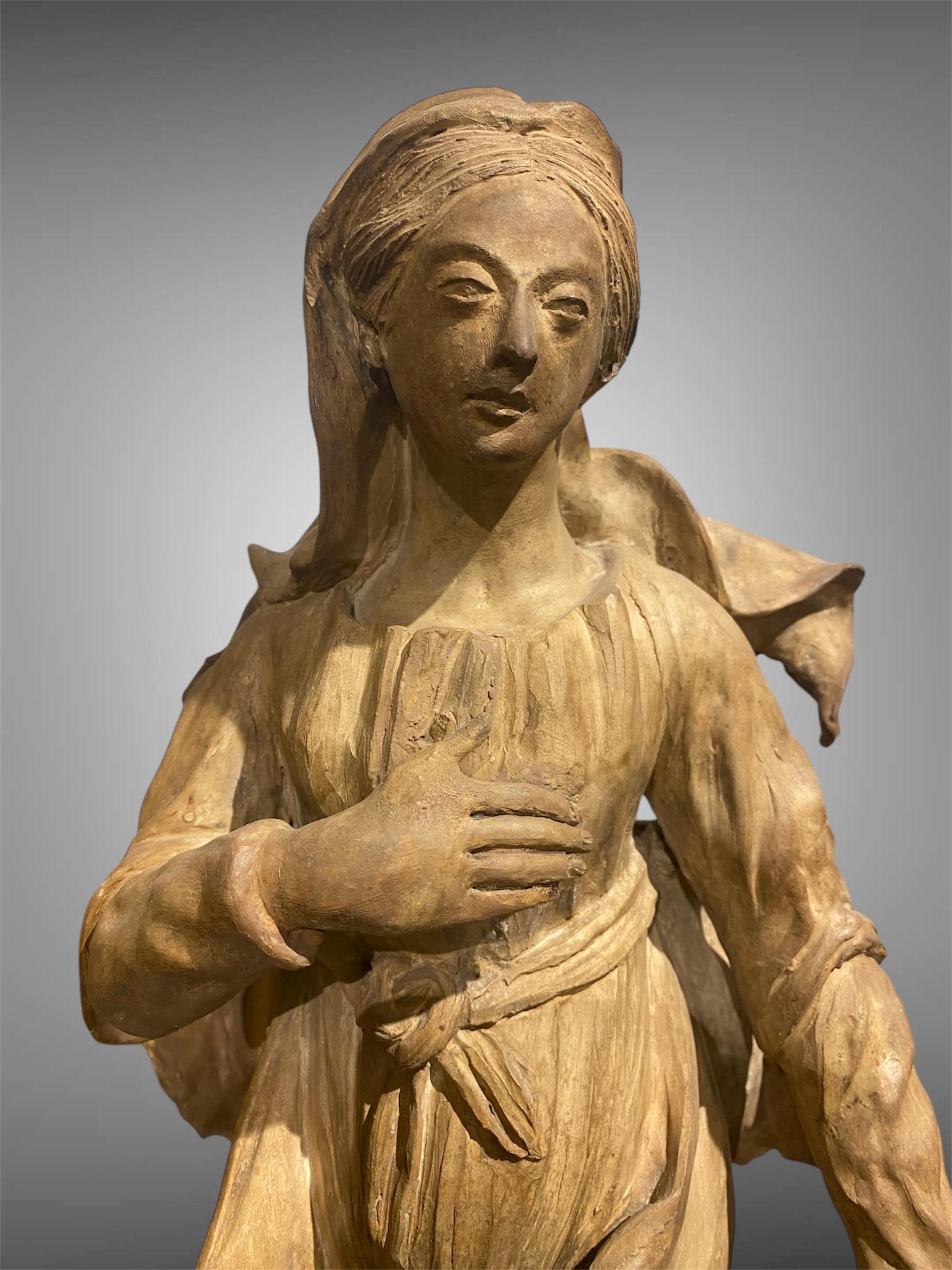 Scultura raffigurante Madonna in terracotta - fine XVIII secolo en Bueno estado para la venta en Fidenza, IT