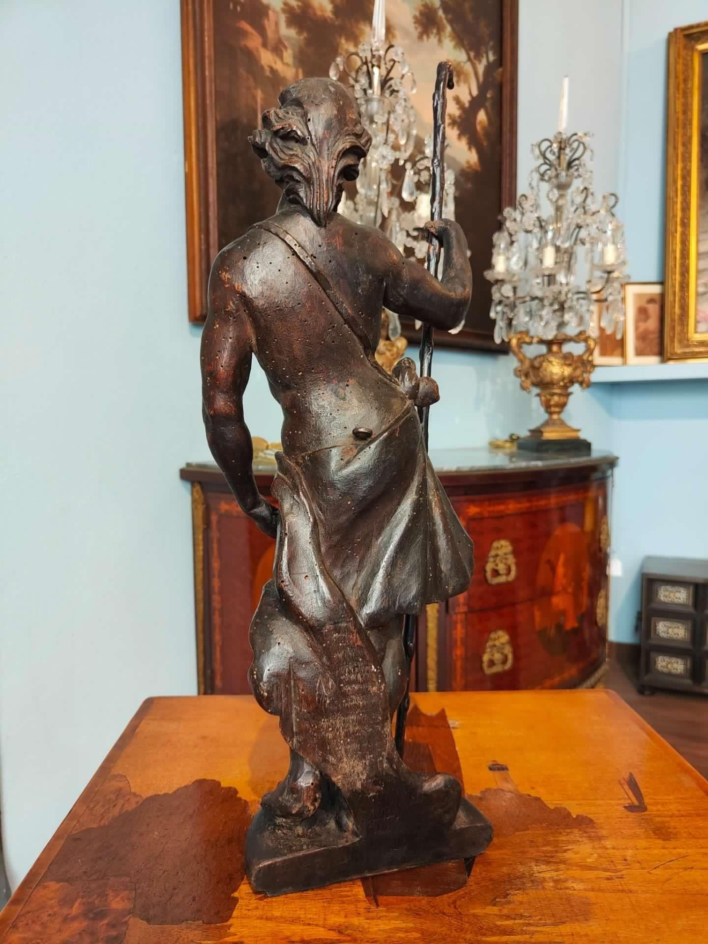 Italian Sculpture depicting St. John the Baptist For Sale