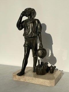 Sculpture boy water seller vintage 1950s italian