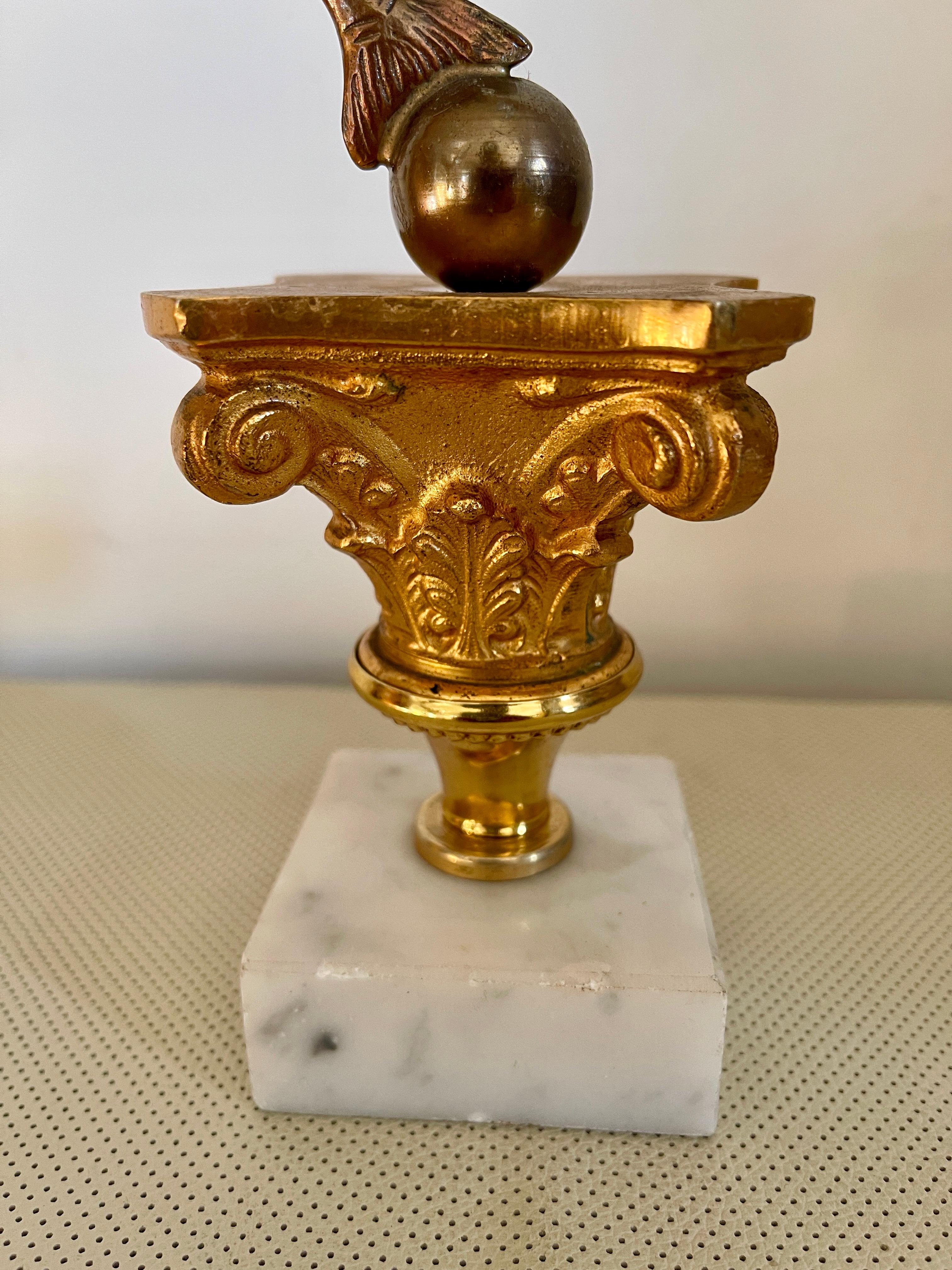 Escultura trofeo de pesca de época italiana del siglo XX en bronce y mármol Otro en venta
