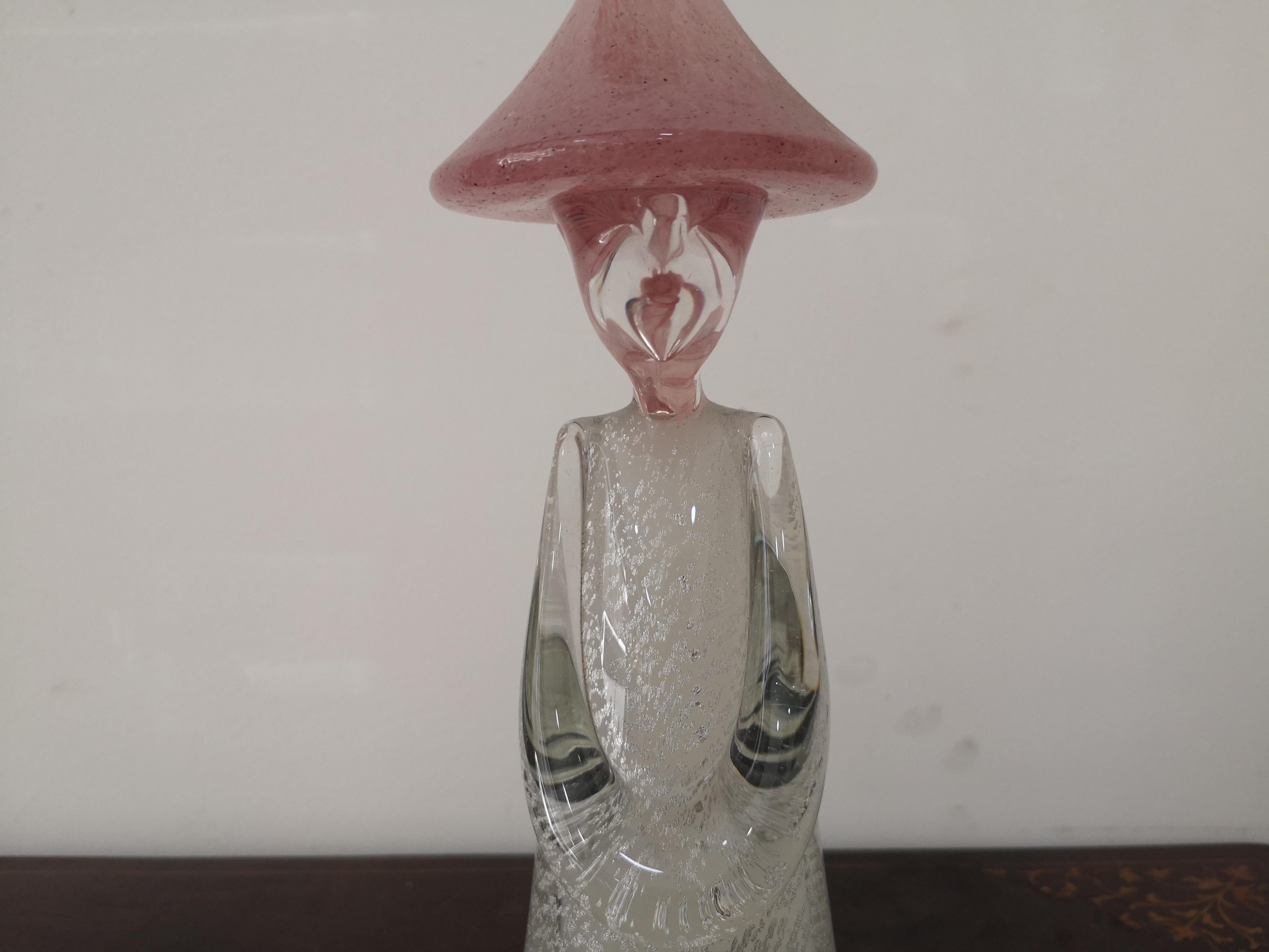 Chinese Man Sculpture in Murano Glass 1970s In Excellent Condition For Sale In Catania, IT