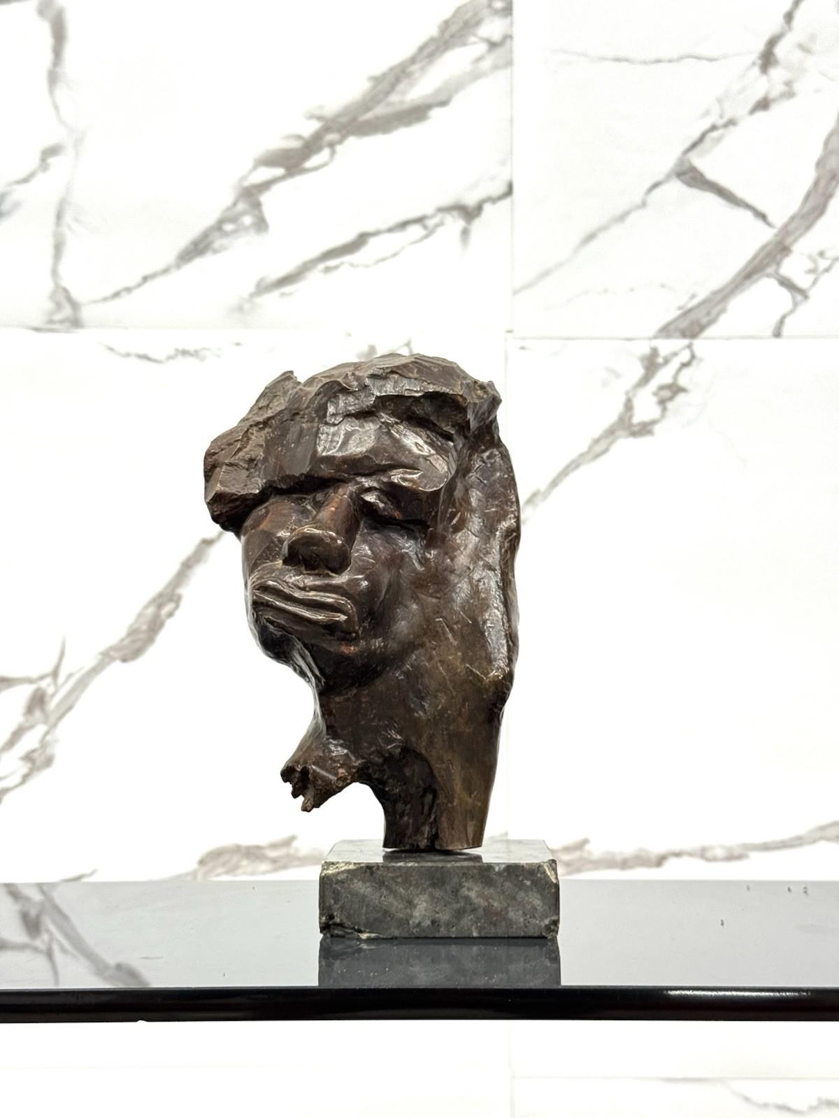 Expressionniste Scultura Volto Scolpito Liliana Casella Muratti Anni 70 en vente