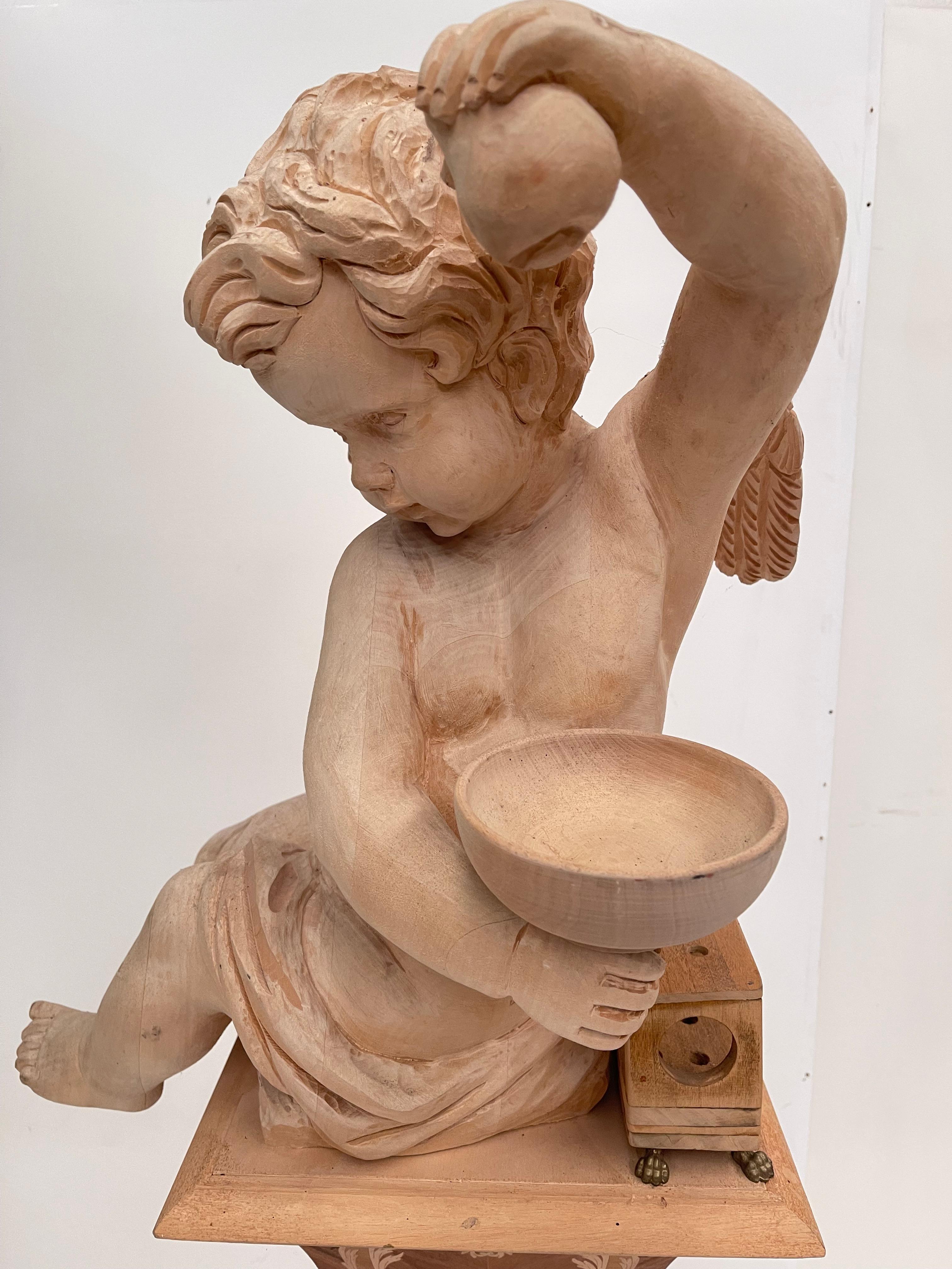Colonna scultura in legno grezzo, wiederentdeckt im laboratorio di famous scultore 70 (Griechisch-römisch) im Angebot