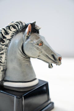 "Horse Head Sculptures" laminated in 925 silver- Marcello Giorgio 				1980