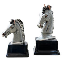 "Horse Head Sculptures" laminated in 925 silver- Marcello Giorgio 				1980
