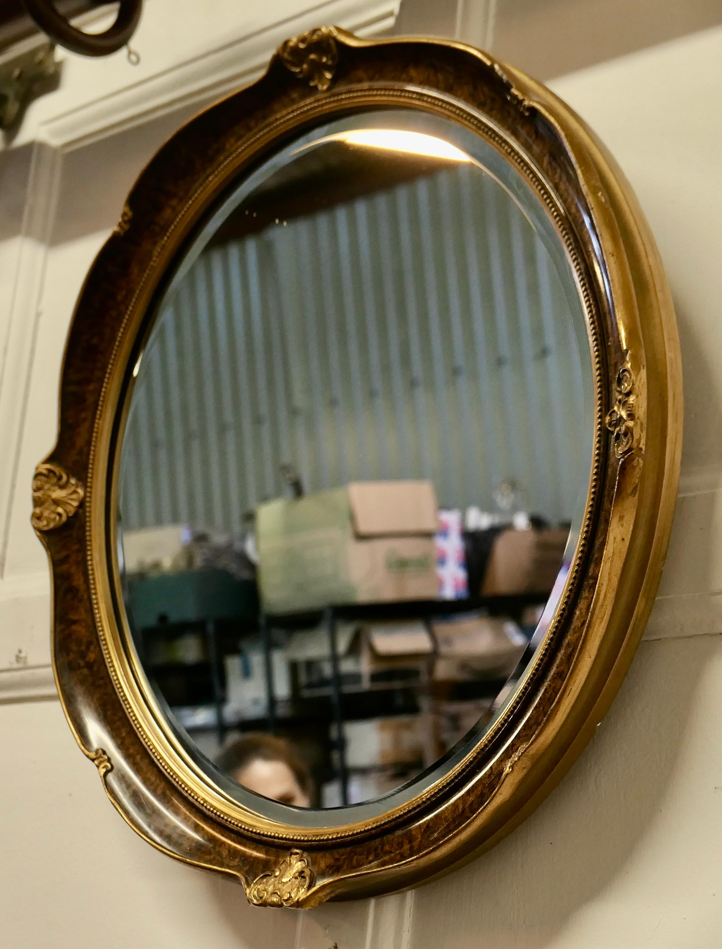 Scumble Finish Oval Mirror In Good Condition For Sale In Chillerton, Isle of Wight