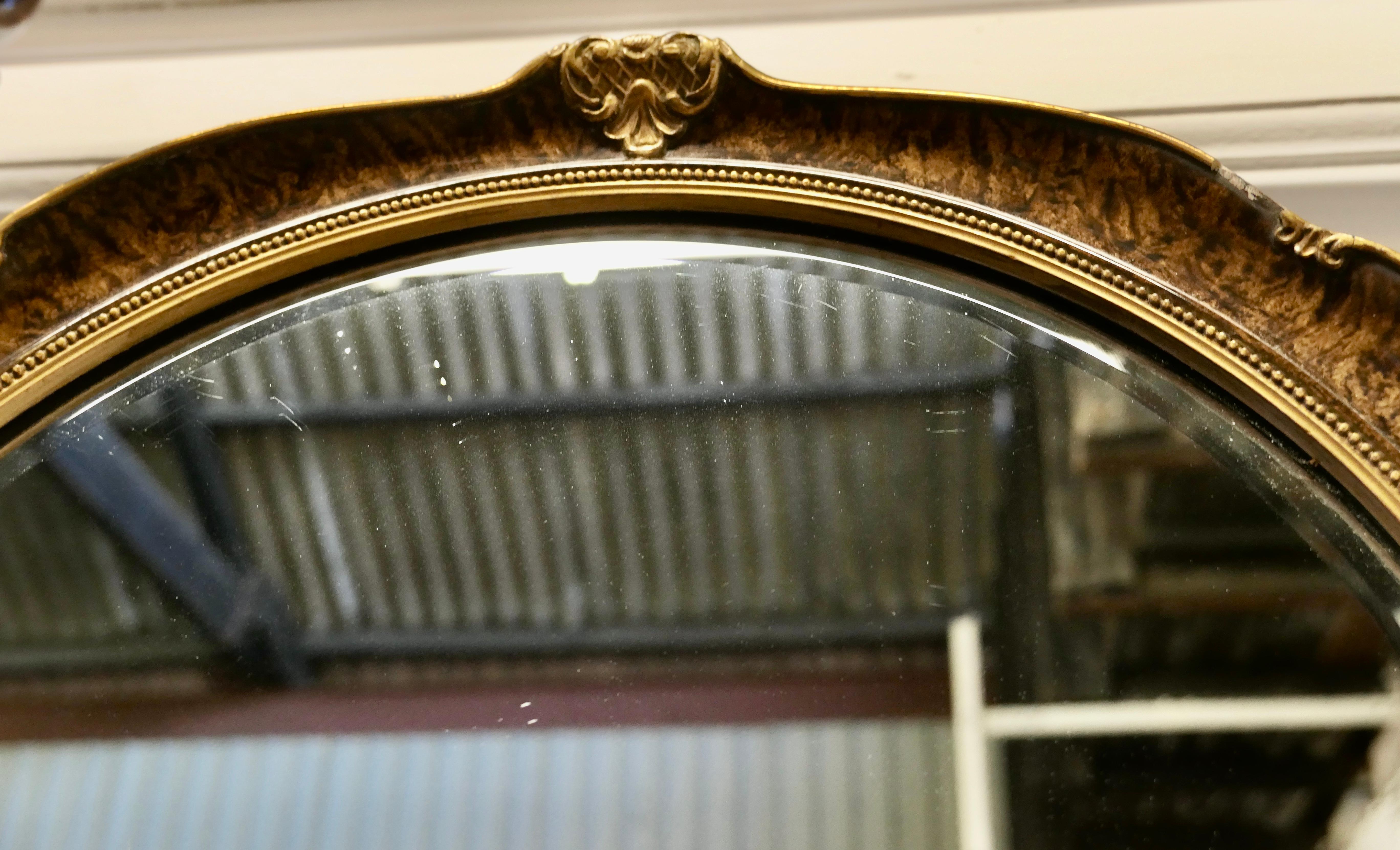 Gesso Scumble Finish Oval Mirror For Sale