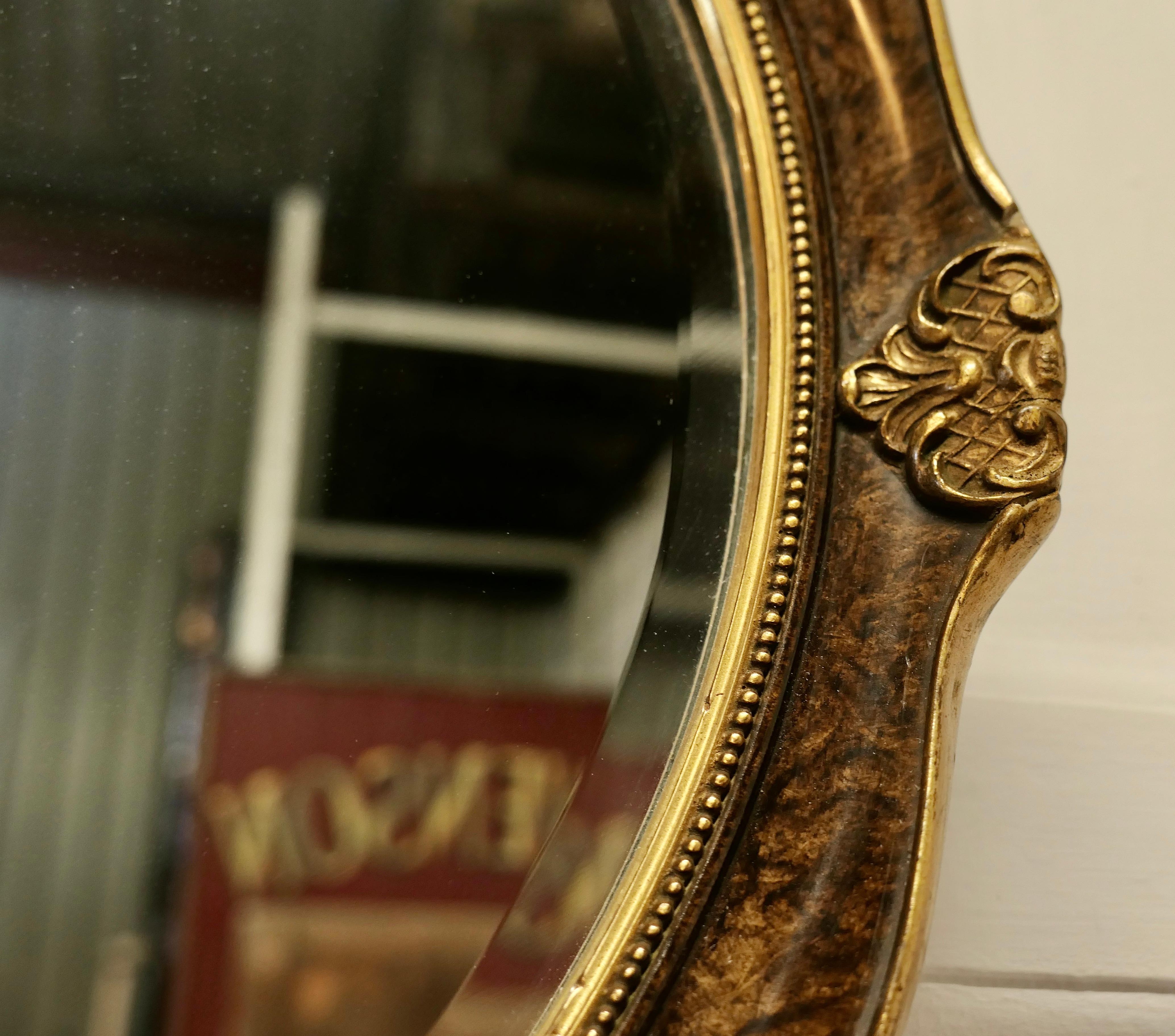 Miroir ovale finition Scumble    en vente 1
