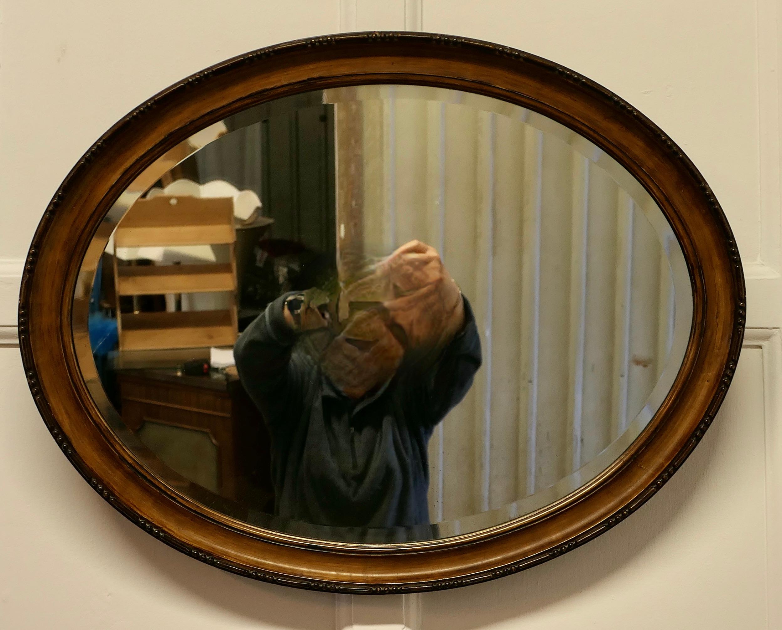 Scumble Finish Oval Mirror This Mirror Has a Moulded Oval Frame For Sale 1