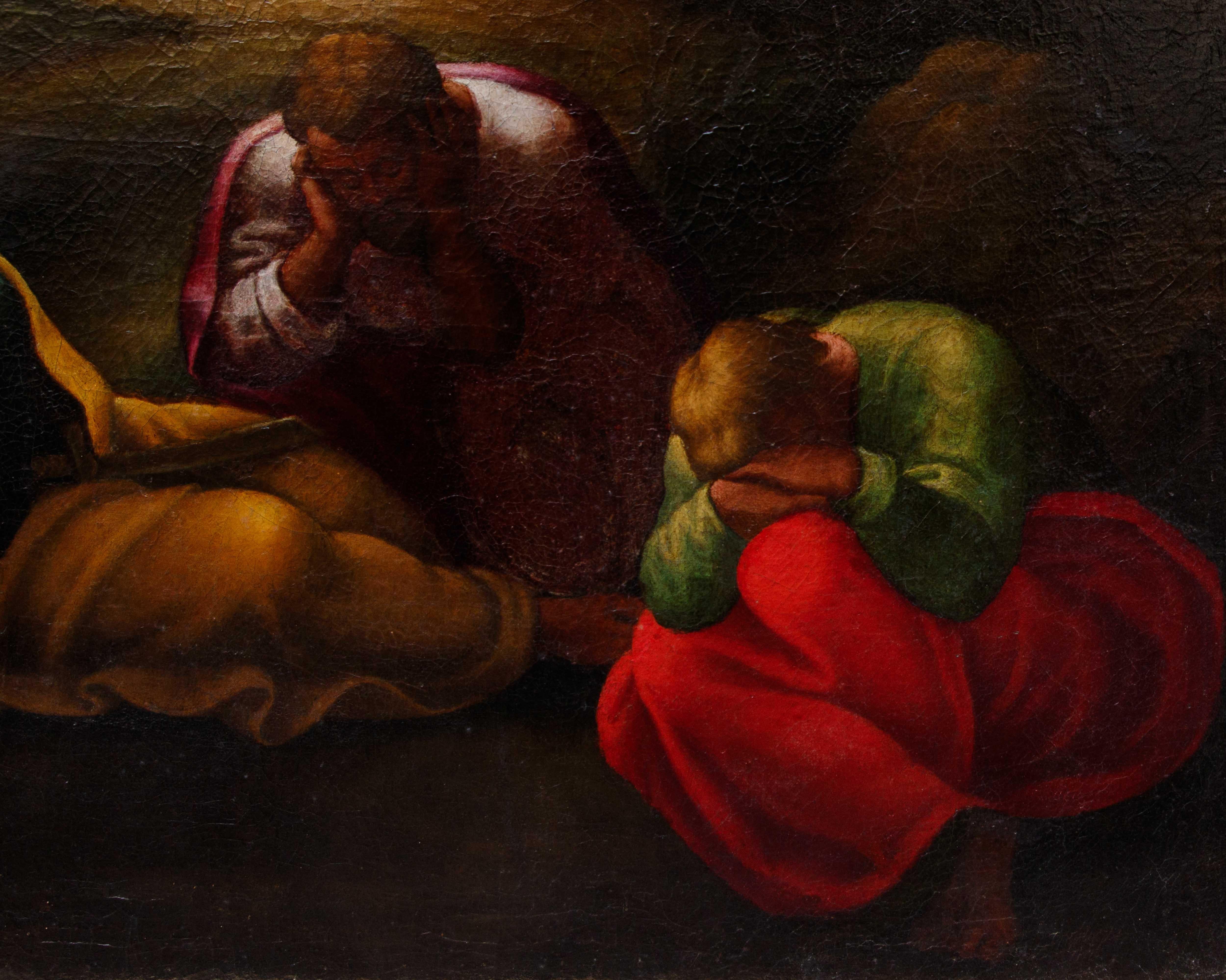 Escuela italiana central, segunda mitad del siglo XVI

Oración en el Huerto de Getsemaní

Óleo sobre lienzo, 80,5 x 65,5 cm

La oración de Cristo en el Huerto/Arbusto de Getsemaní, situado en la ladera occidental del Monte de los Olivos, fuera de